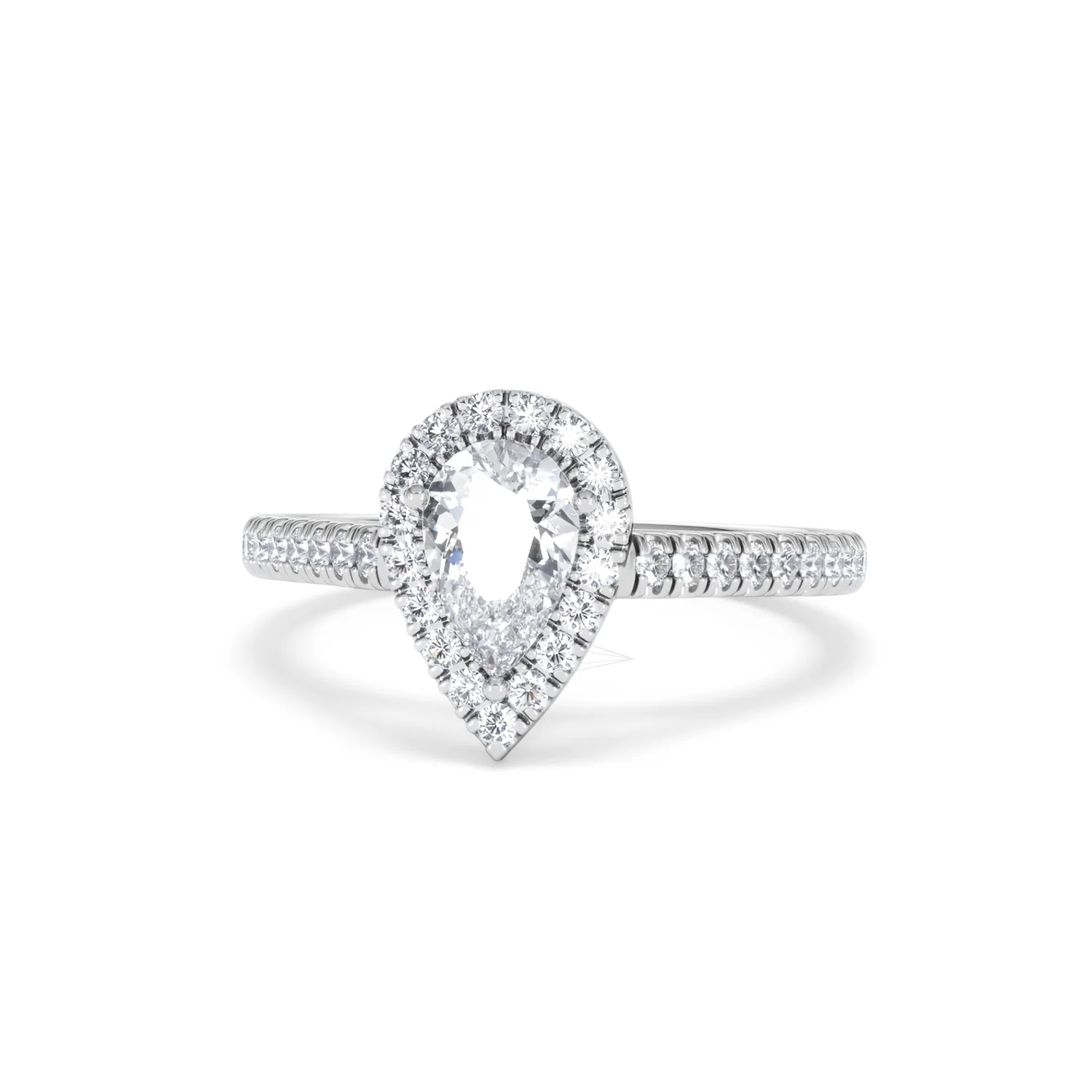 Diana GIA Diamond Pear Halo Engagement Ring 18KW Gold 1.35ct G/SI2 - Image 87
