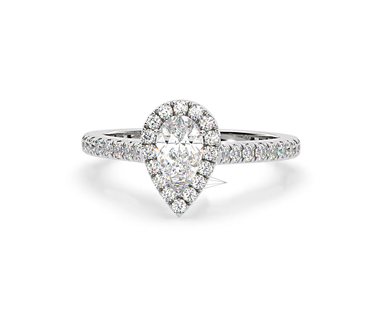 Diana GIA Diamond Pear Halo Engagement Ring 18KW Gold 1.35ct G/SI2 - Image 90