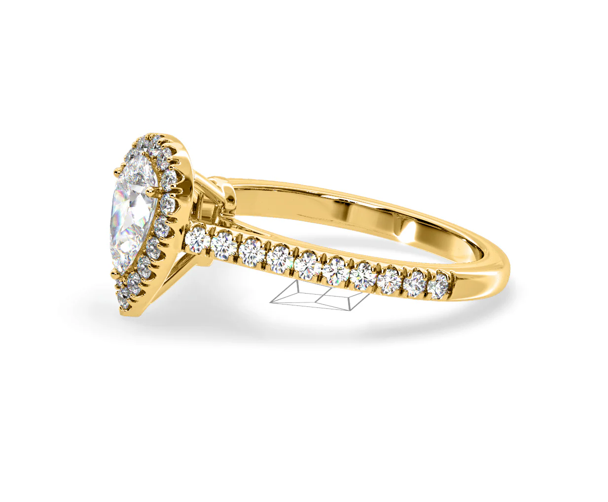 Diana GIA Diamond Pear Halo Engagement Ring in 18K Gold 1.35ct G/SI2 - Image 102