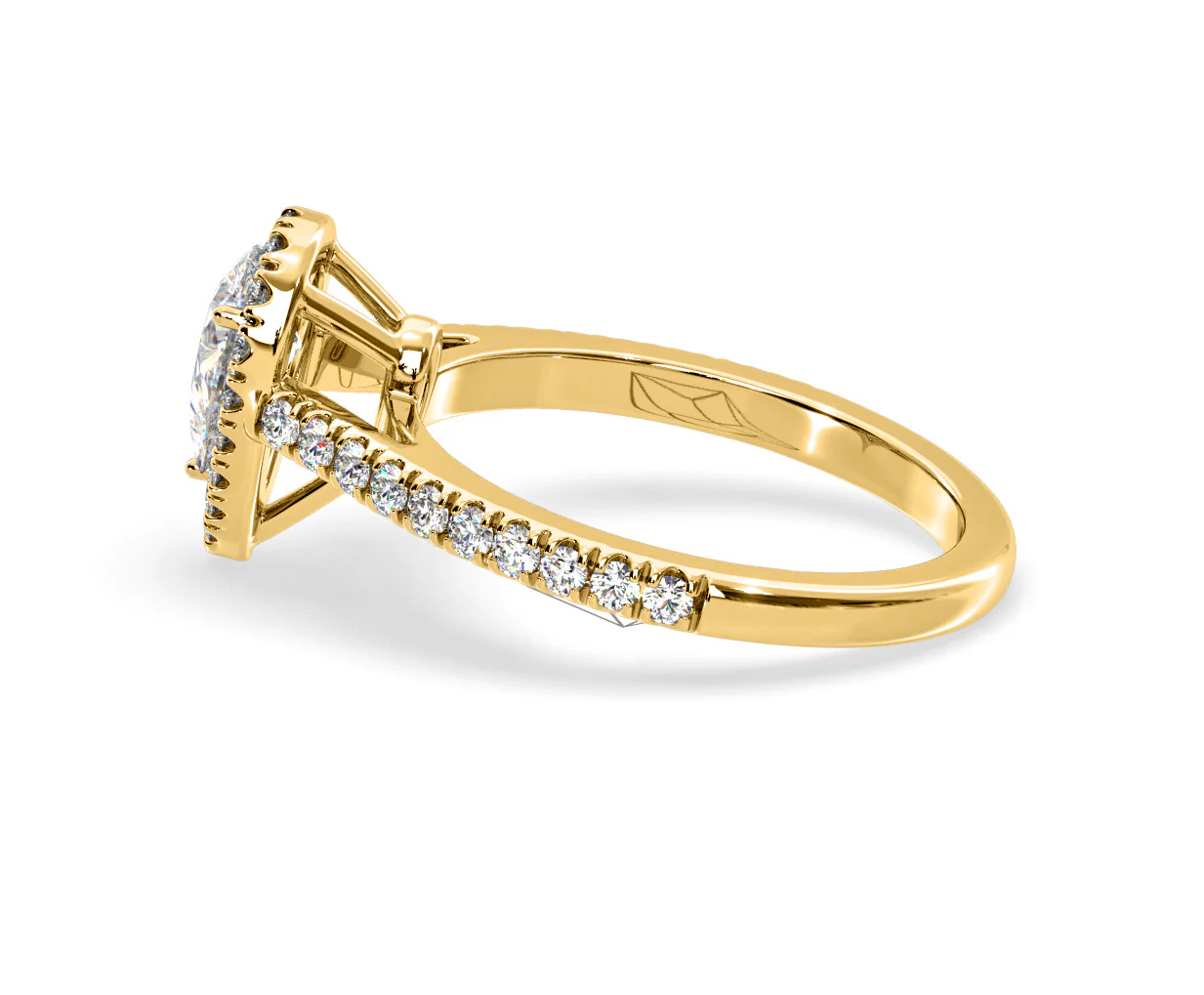 Diana GIA Diamond Pear Halo Engagement Ring in 18K Gold 1.35ct G/SI2 - Image 110