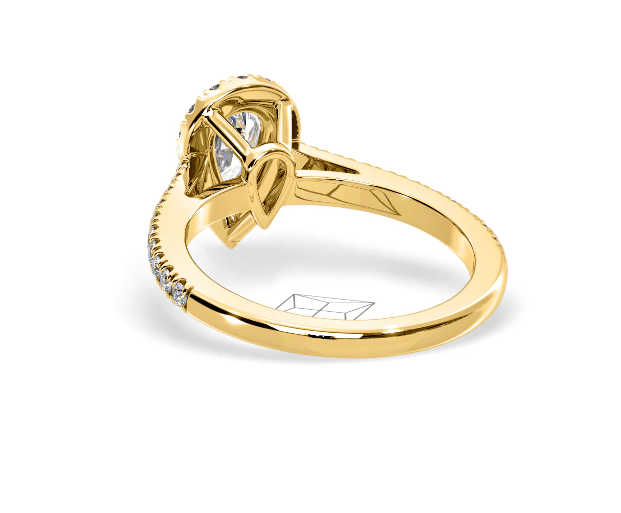 Diana GIA Diamond Pear Halo Engagement Ring in 18K Gold 1.35ct G/SI2 - Image 122
