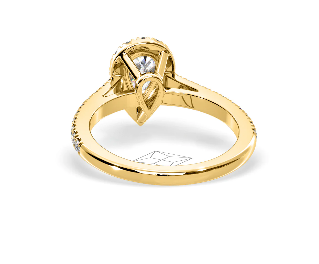 Diana GIA Diamond Pear Halo Engagement Ring in 18K Gold 1.35ct G/SI2 - Image 125