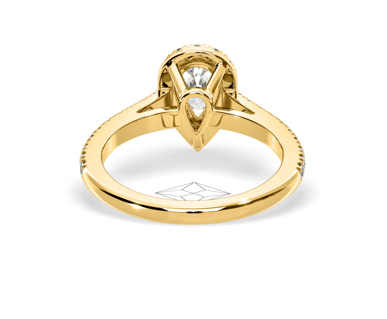 Diana GIA Diamond Pear Halo Engagement Ring in 18K Gold 1.35ct G/SI2 - Image 128