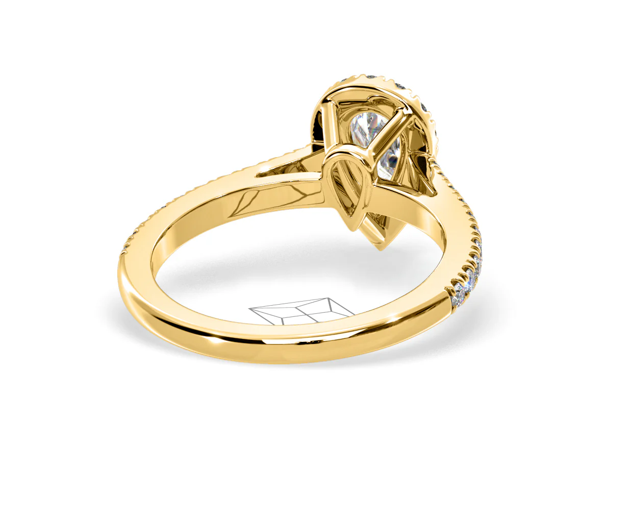 Diana GIA Diamond Pear Halo Engagement Ring in 18K Gold 1.35ct G/SI2 - Image 132