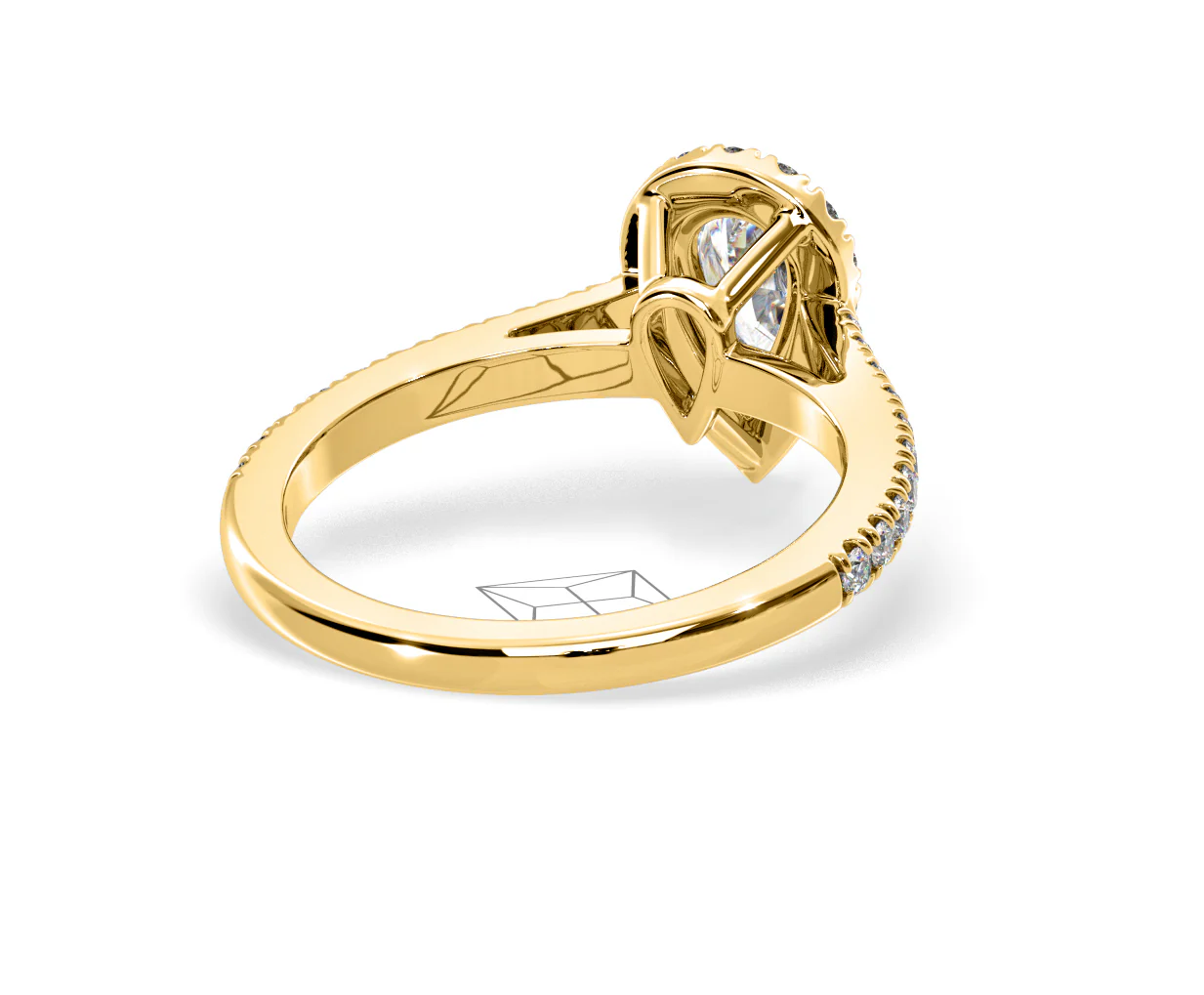 Diana GIA Diamond Pear Halo Engagement Ring in 18K Gold 1.35ct G/SI2 - Image 133