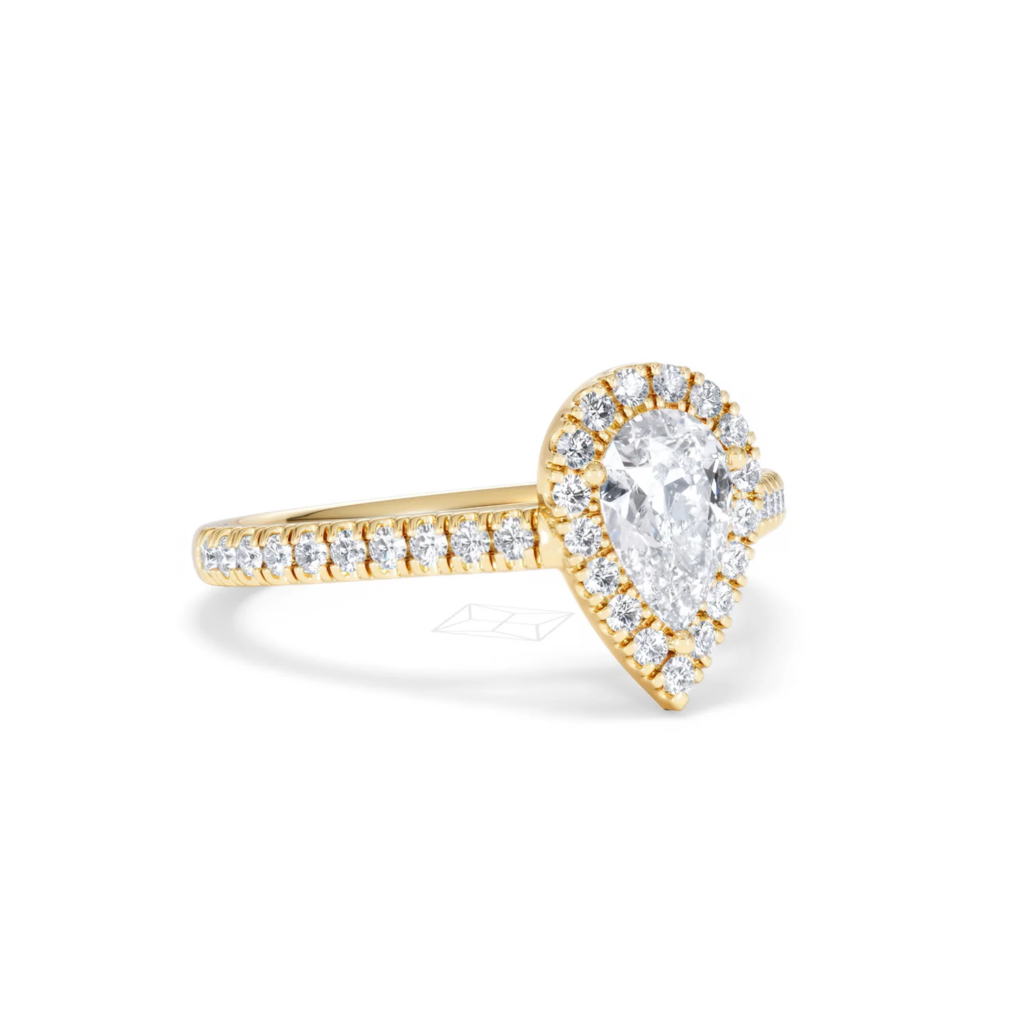Diana GIA Diamond Pear Halo Engagement Ring in 18K Gold 1.35ct G/SI2 - Image 14