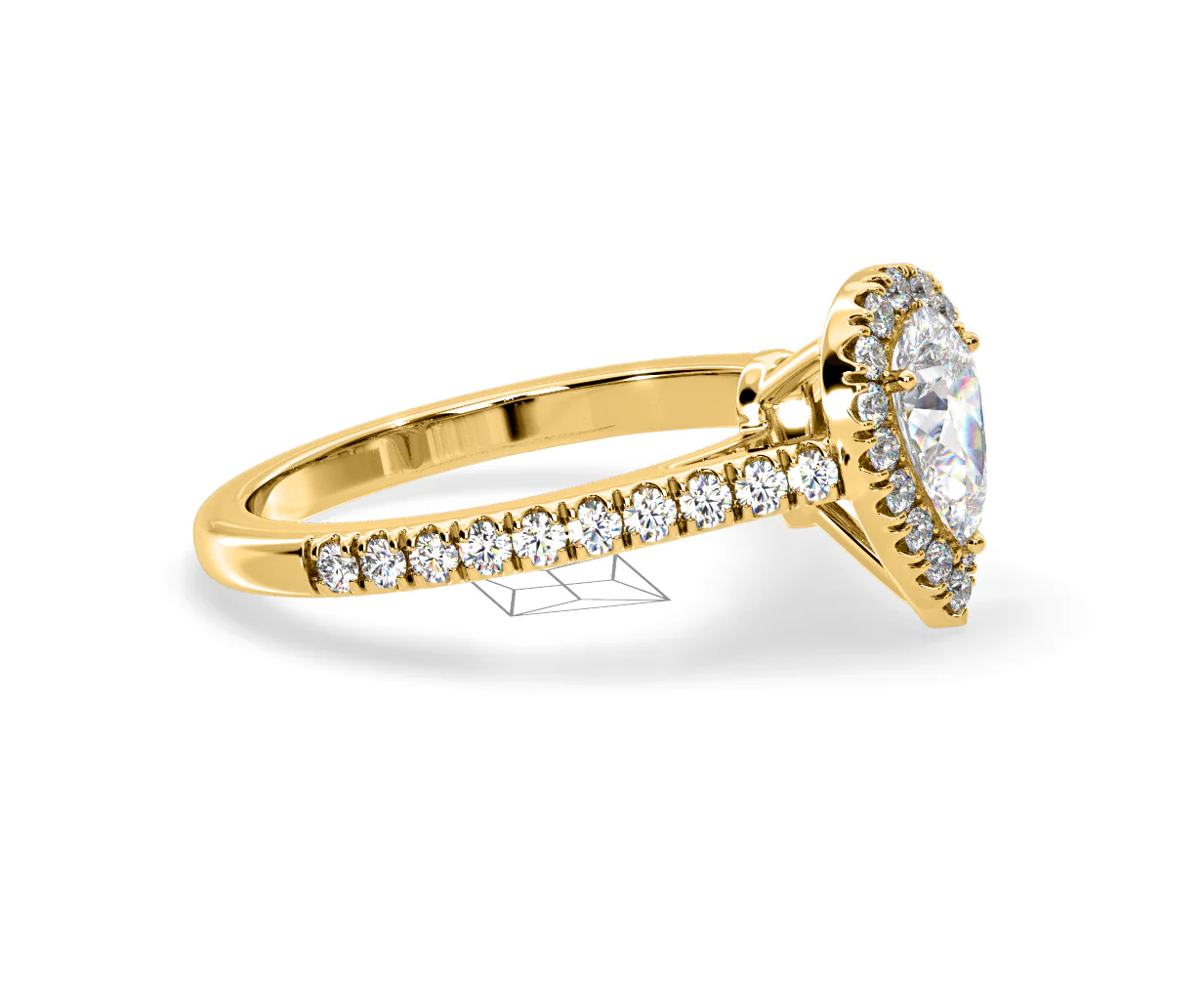 Diana GIA Diamond Pear Halo Engagement Ring in 18K Gold 1.35ct G/SI2 - Image 153