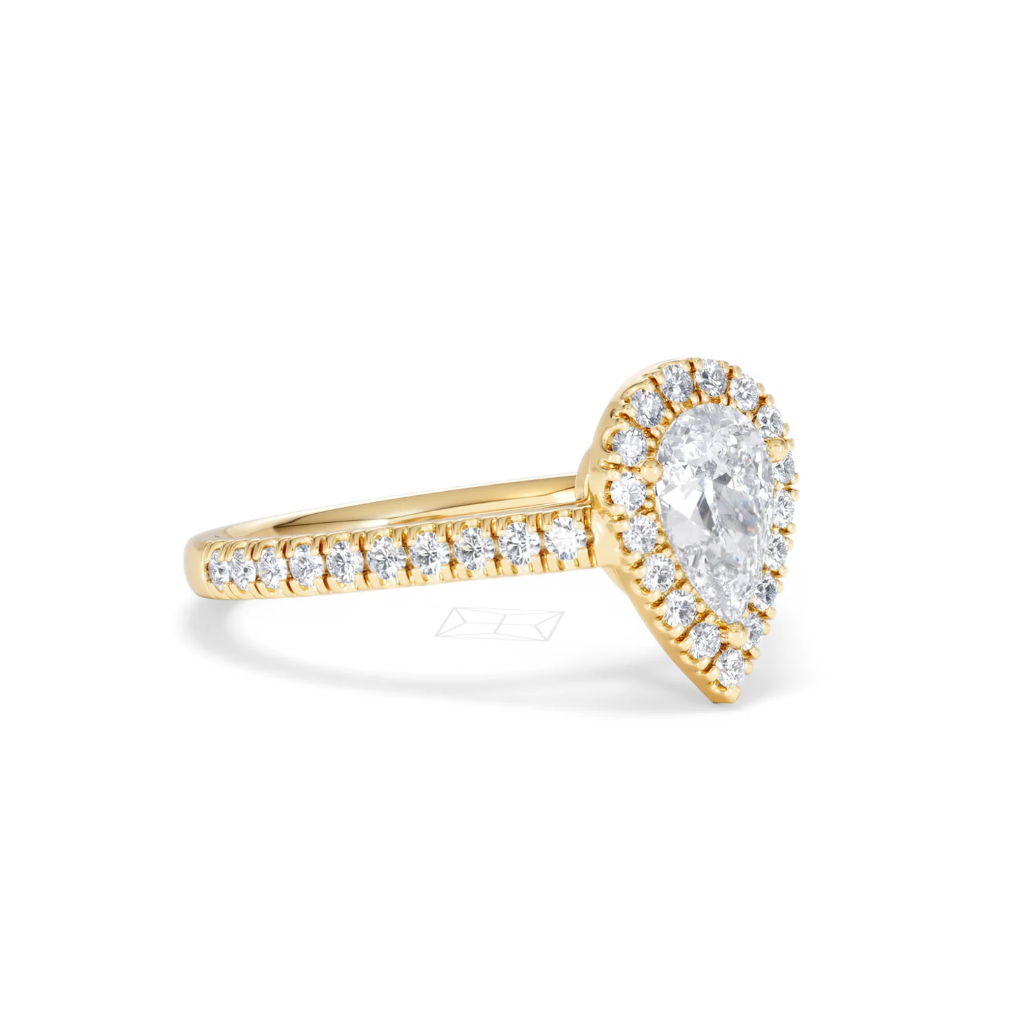 Diana GIA Diamond Pear Halo Engagement Ring in 18K Gold 1.35ct G/SI2 - Image 16