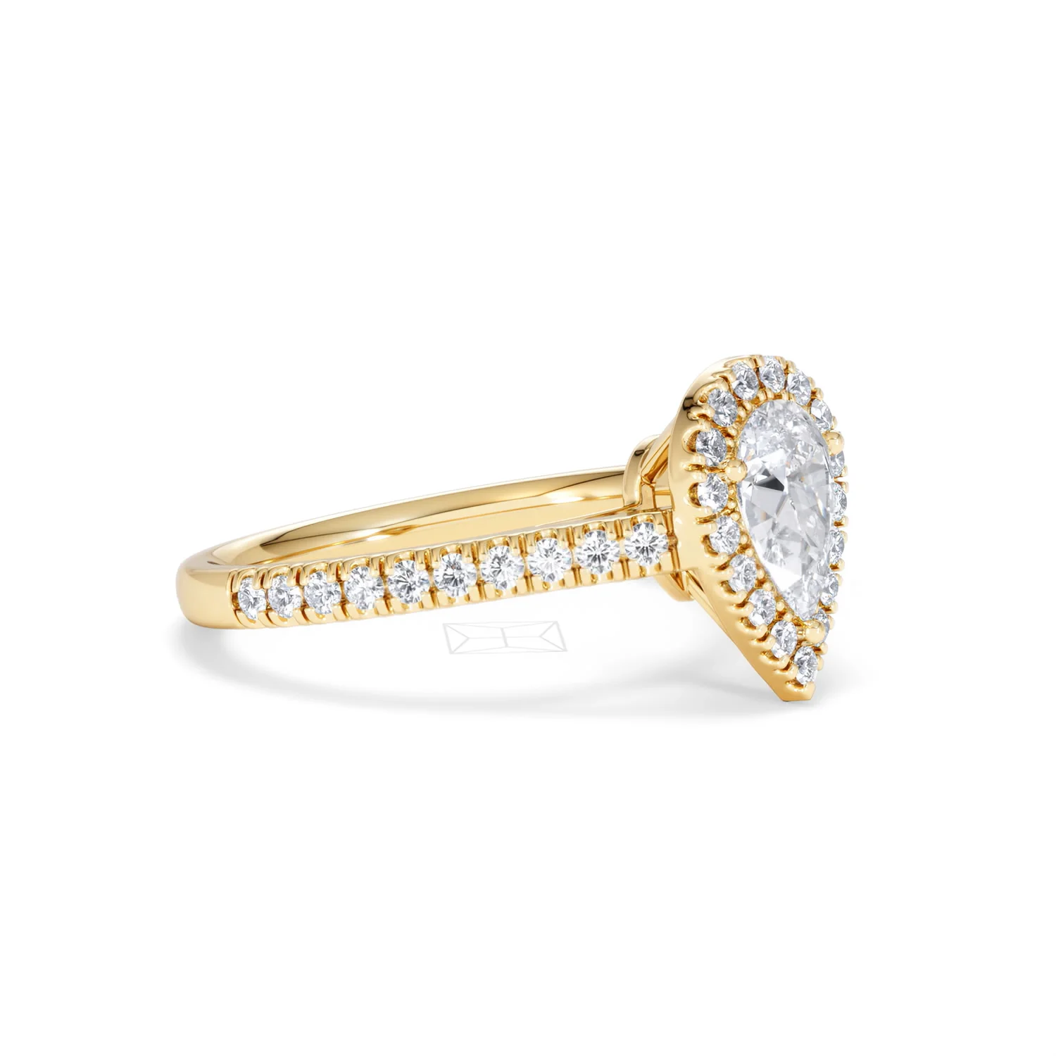Diana GIA Diamond Pear Halo Engagement Ring in 18K Gold 1.35ct G/SI2 - Image 19