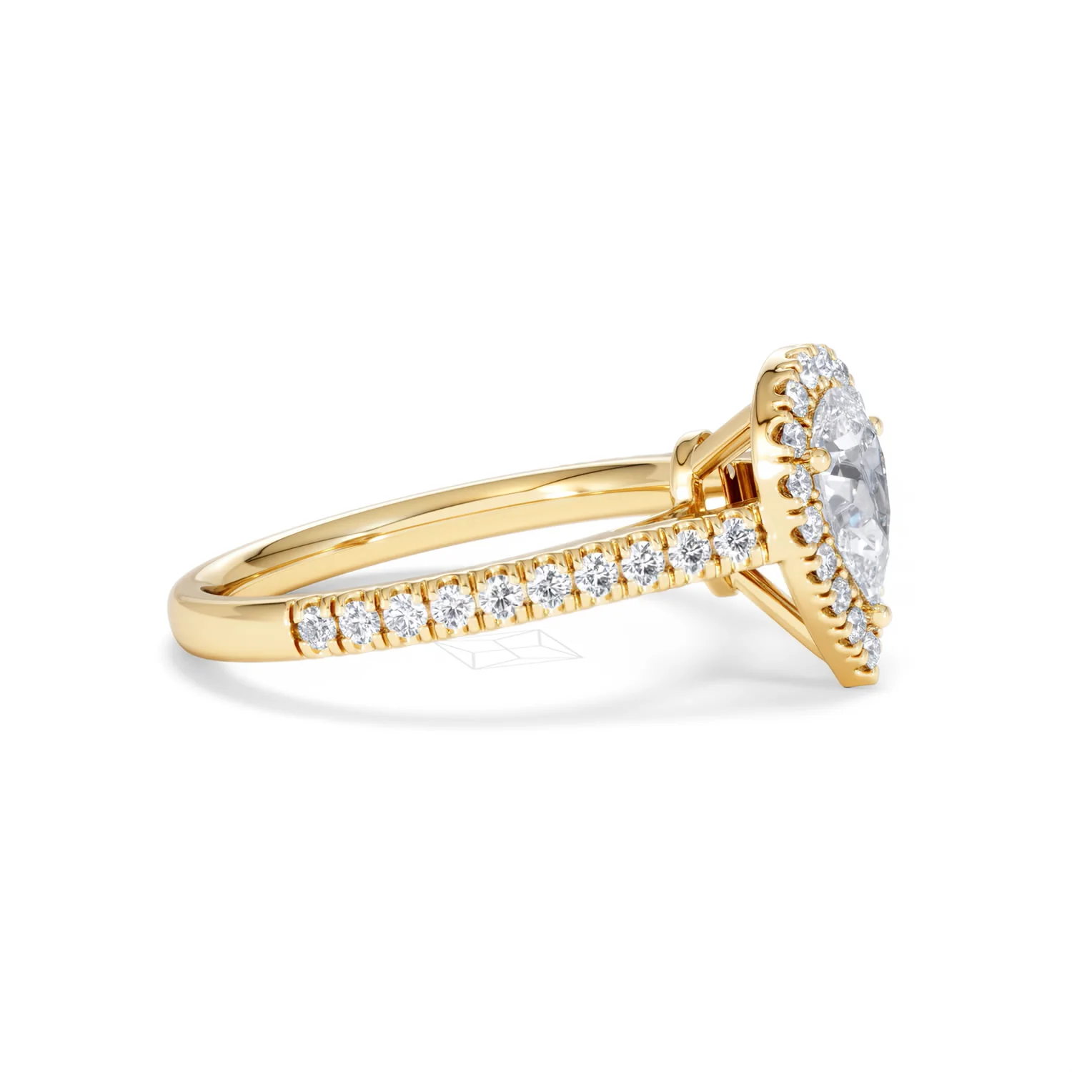 Diana GIA Diamond Pear Halo Engagement Ring in 18K Gold 1.35ct G/SI2 - Image 23