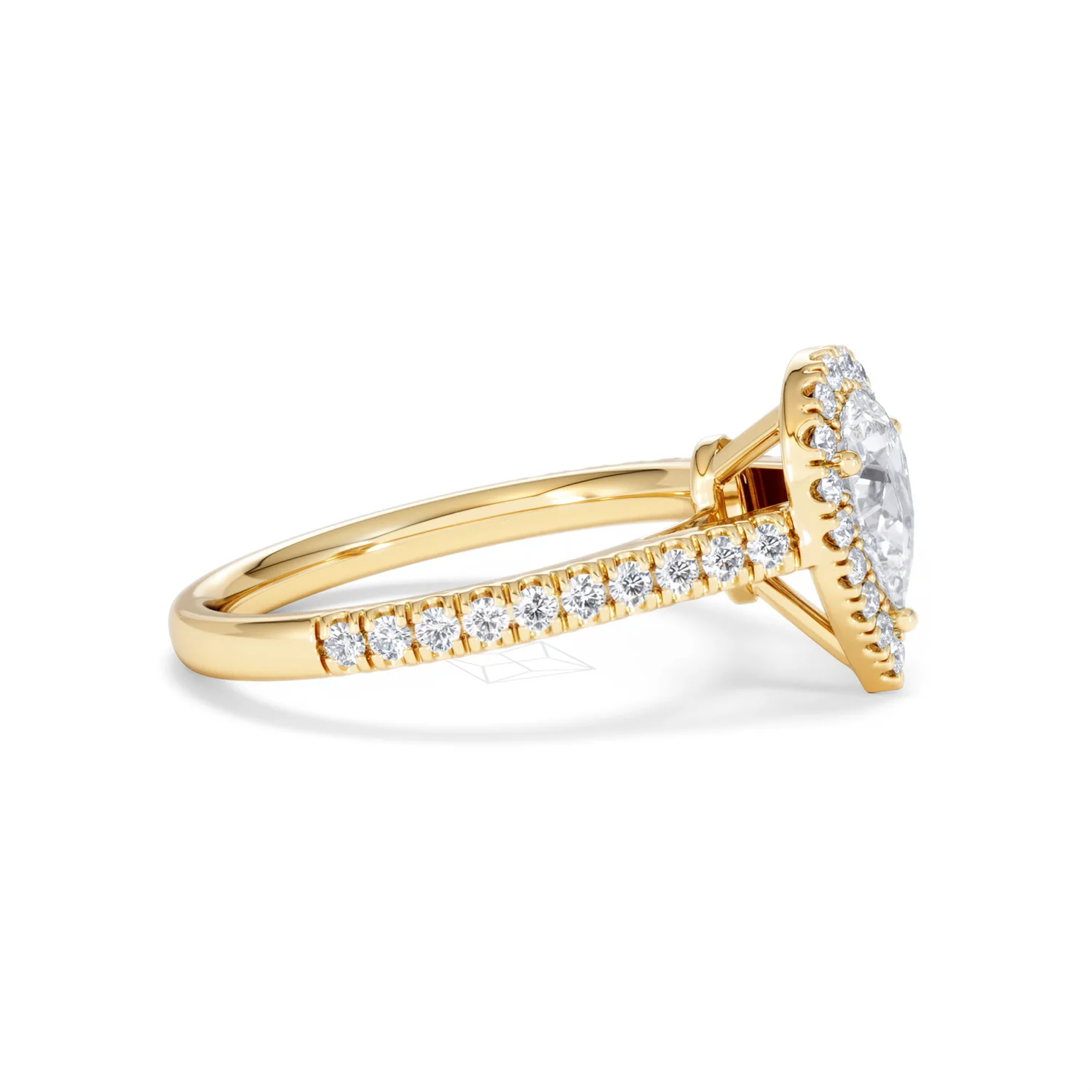 Diana GIA Diamond Pear Halo Engagement Ring in 18K Gold 1.35ct G/SI2 - Image 24