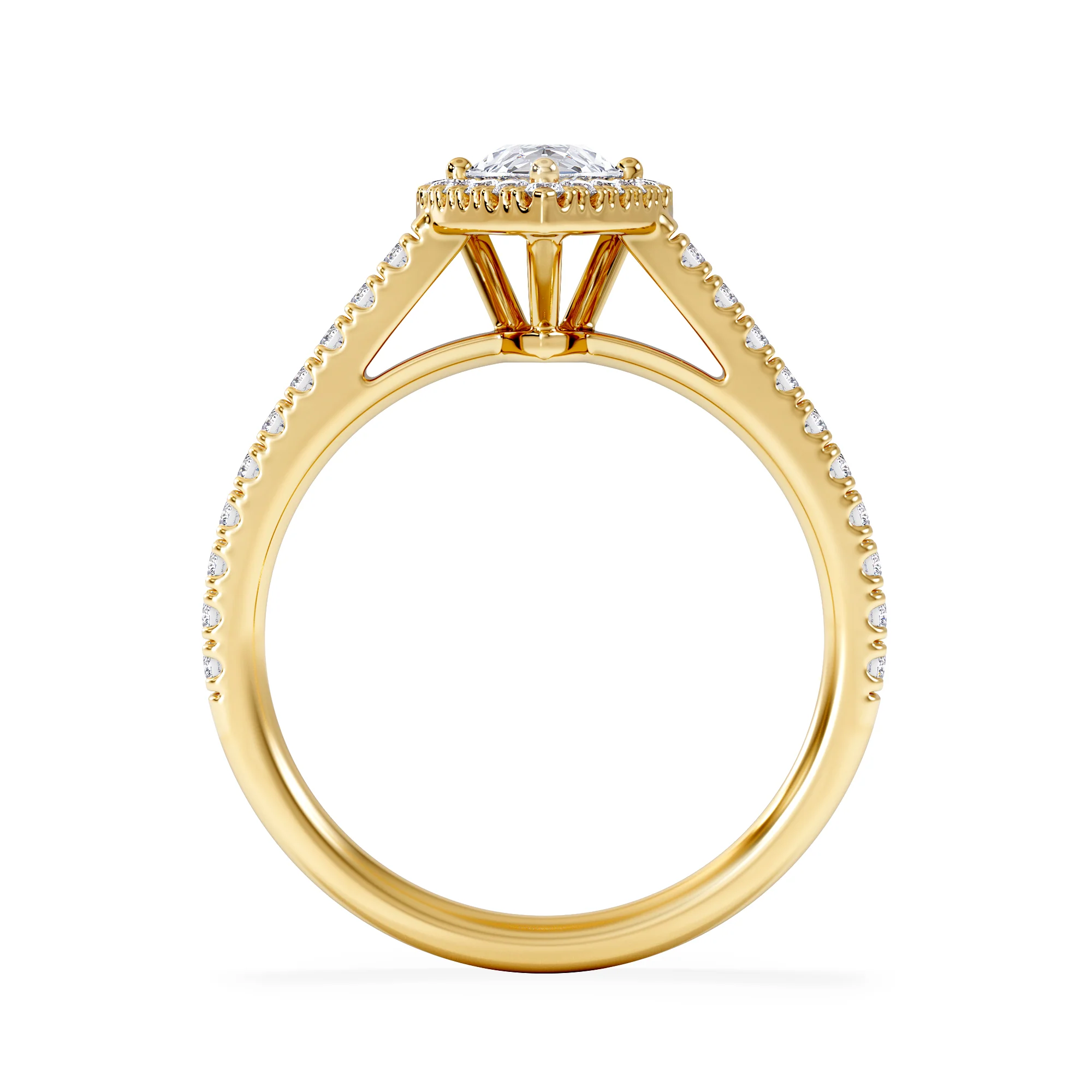 Diana GIA Diamond Pear Halo Engagement Ring in 18K Gold 1.35ct G/SI2 - Image 3