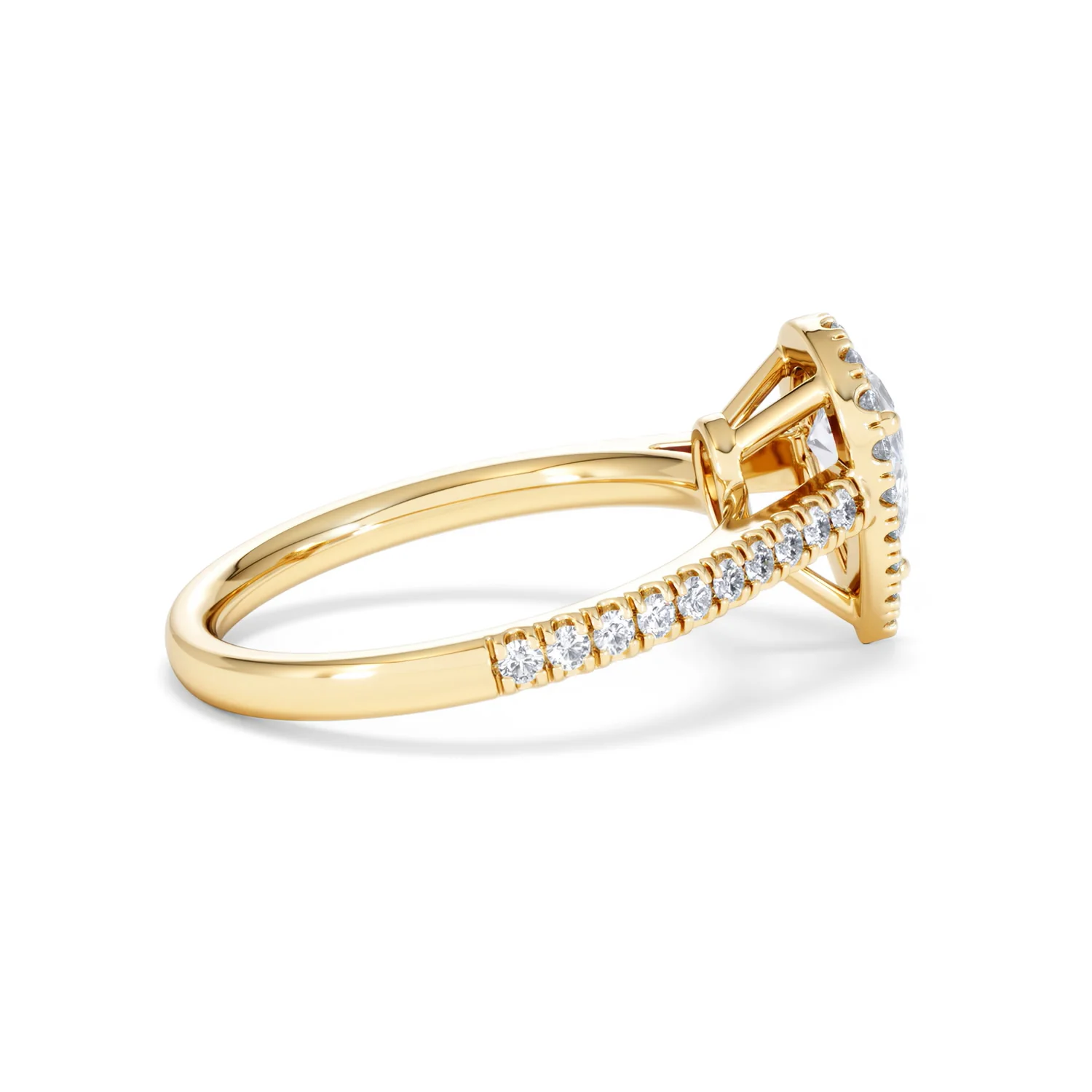 Diana GIA Diamond Pear Halo Engagement Ring in 18K Gold 1.35ct G/SI2 - Image 31