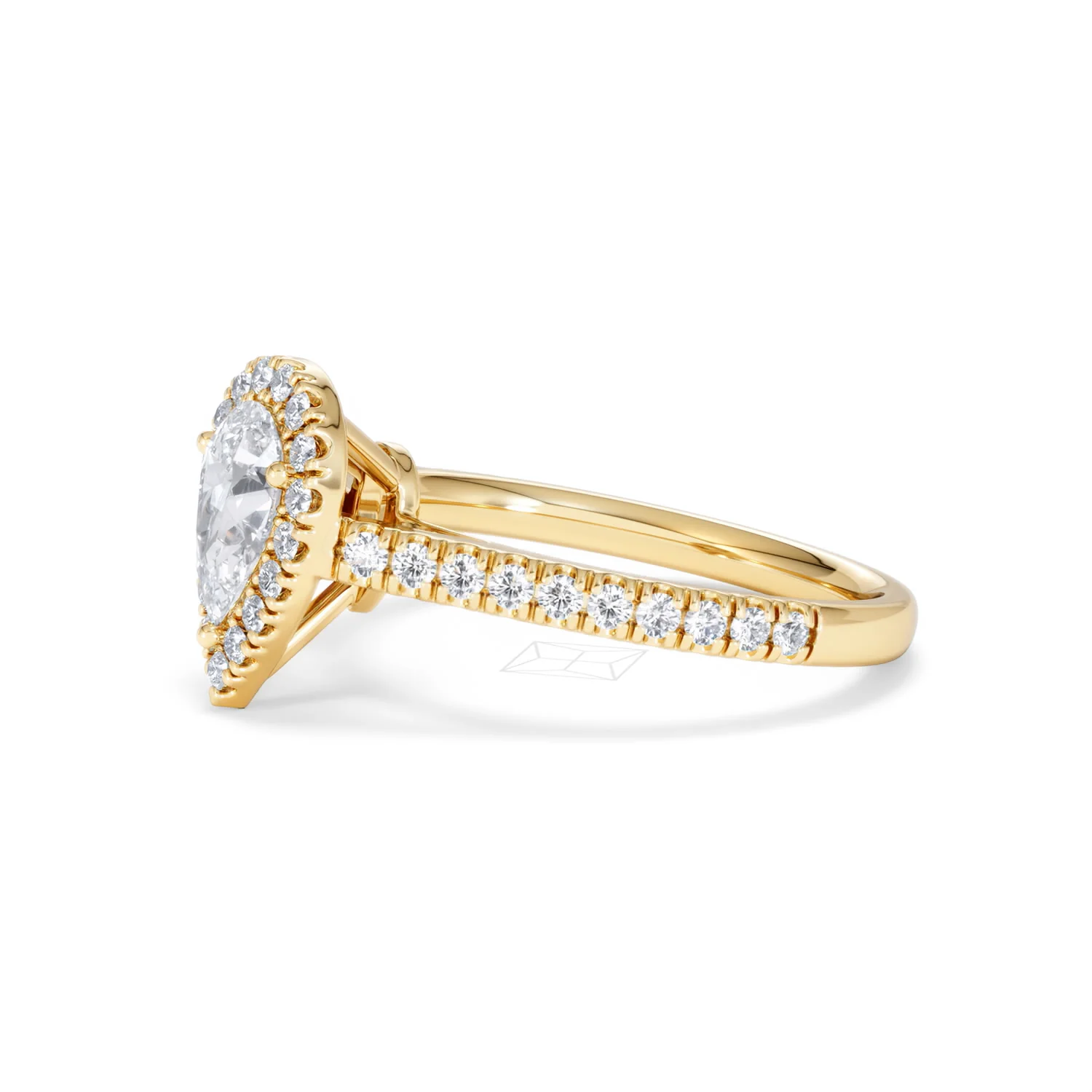 Diana GIA Diamond Pear Halo Engagement Ring in 18K Gold 1.35ct G/SI2 - Image 74