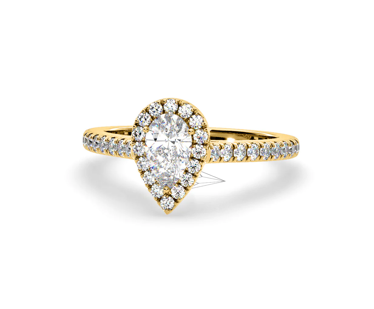 Diana GIA Diamond Pear Halo Engagement Ring in 18K Gold 1.35ct G/SI2 - Image 90