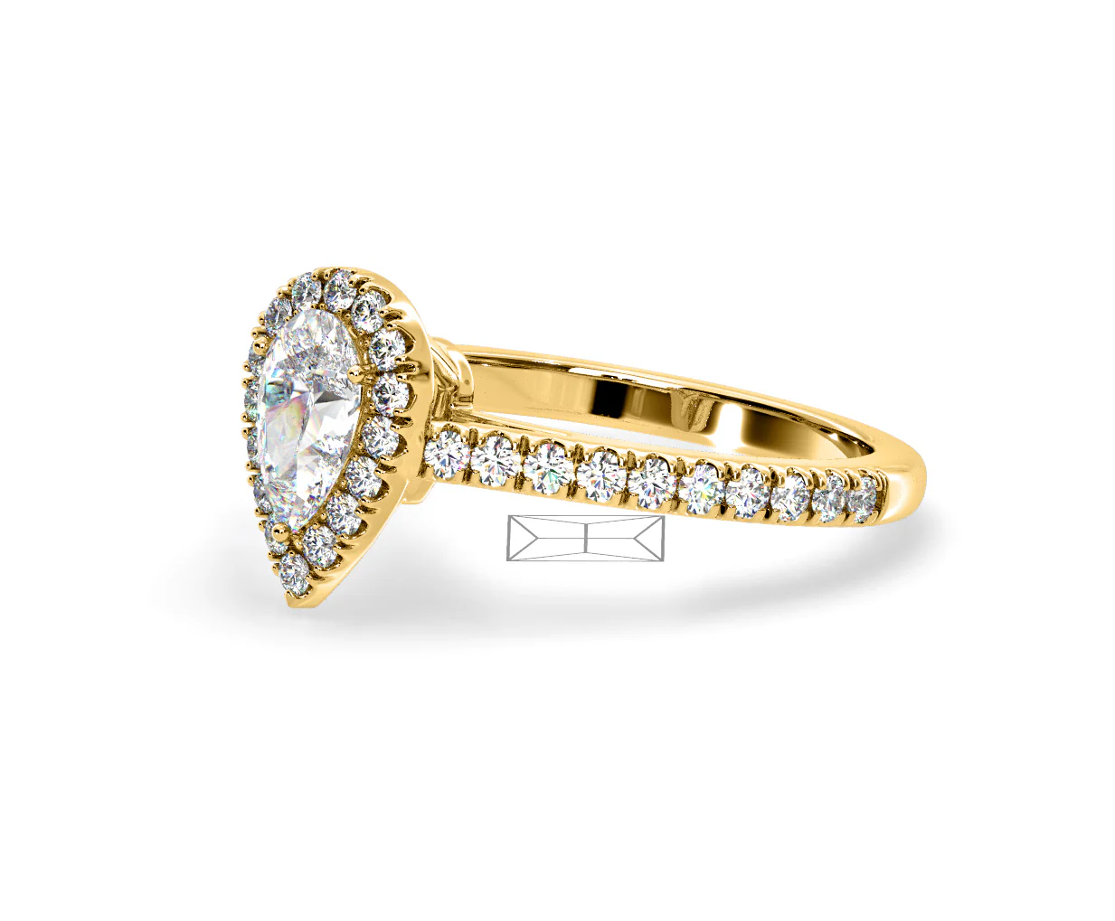 Diana GIA Diamond Pear Halo Engagement Ring in 18K Gold 1.35ct G/SI2 - Image 98