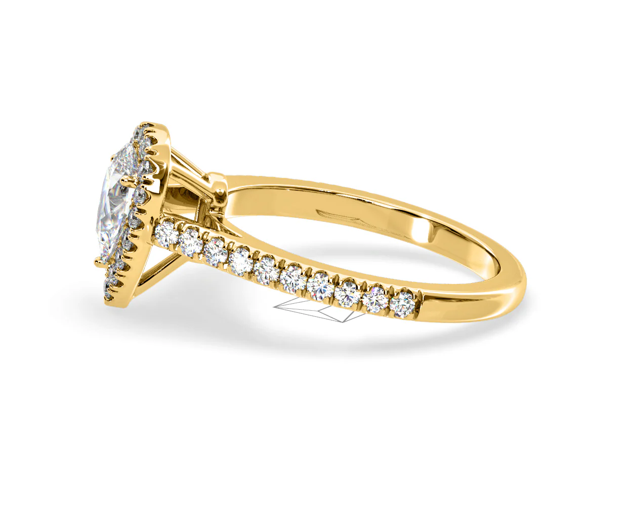 Diana Diamond Pear Halo Engagement Ring in 18K Gold 1ct G/VS2 - Image 106