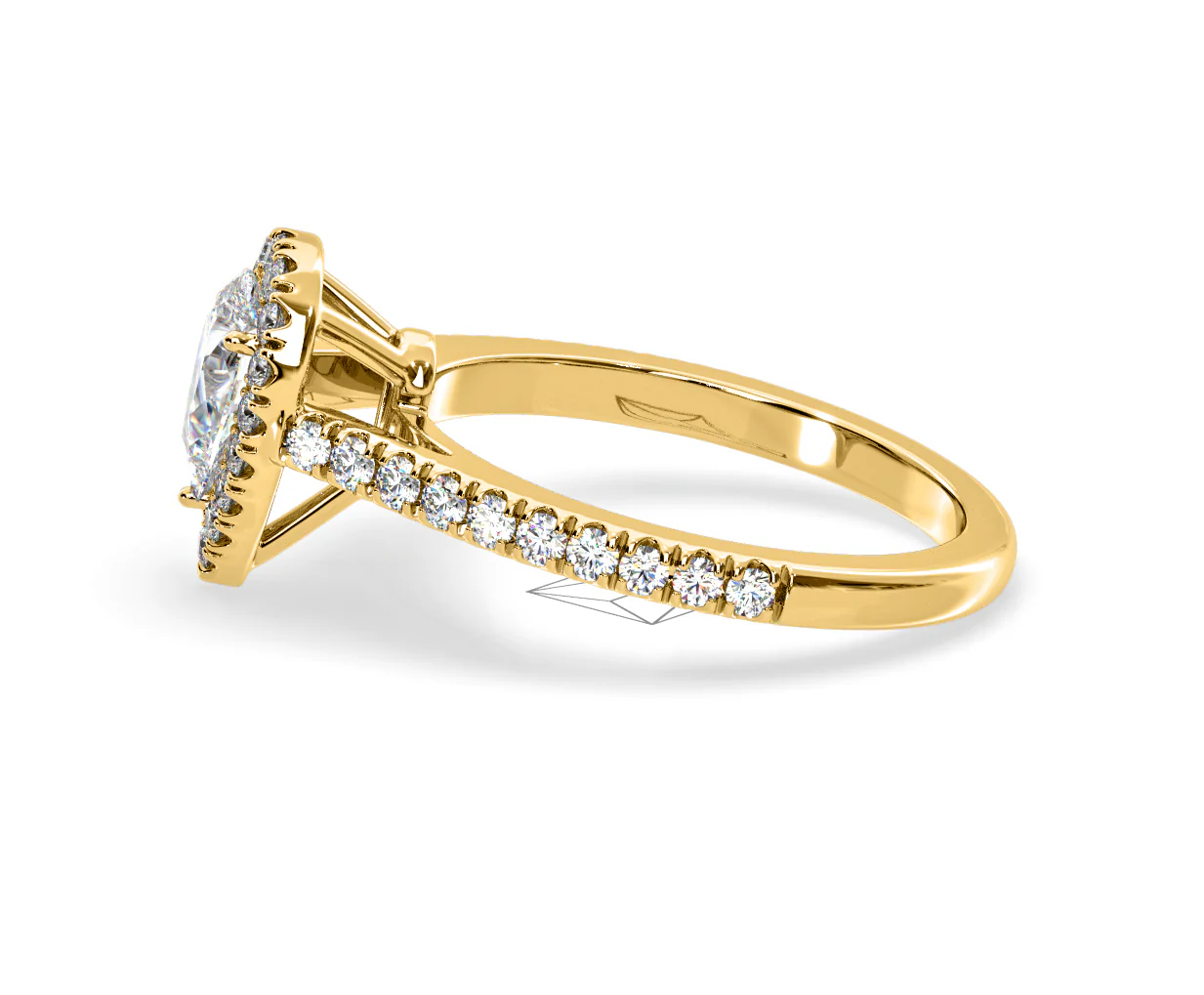 Diana Diamond Pear Halo Engagement Ring in 18K Gold 1ct G/VS2 - Image 107