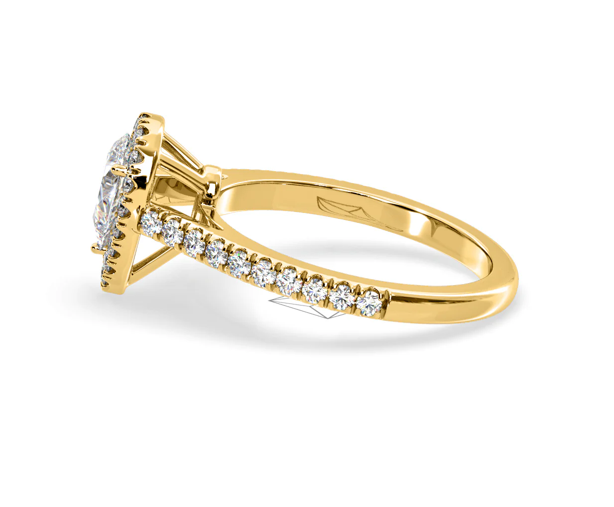 Diana Diamond Pear Halo Engagement Ring in 18K Gold 1ct G/VS2 - Image 108