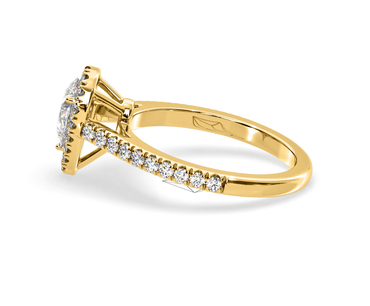 Diana Diamond Pear Halo Engagement Ring in 18K Gold 1ct G/VS2 - Image 109