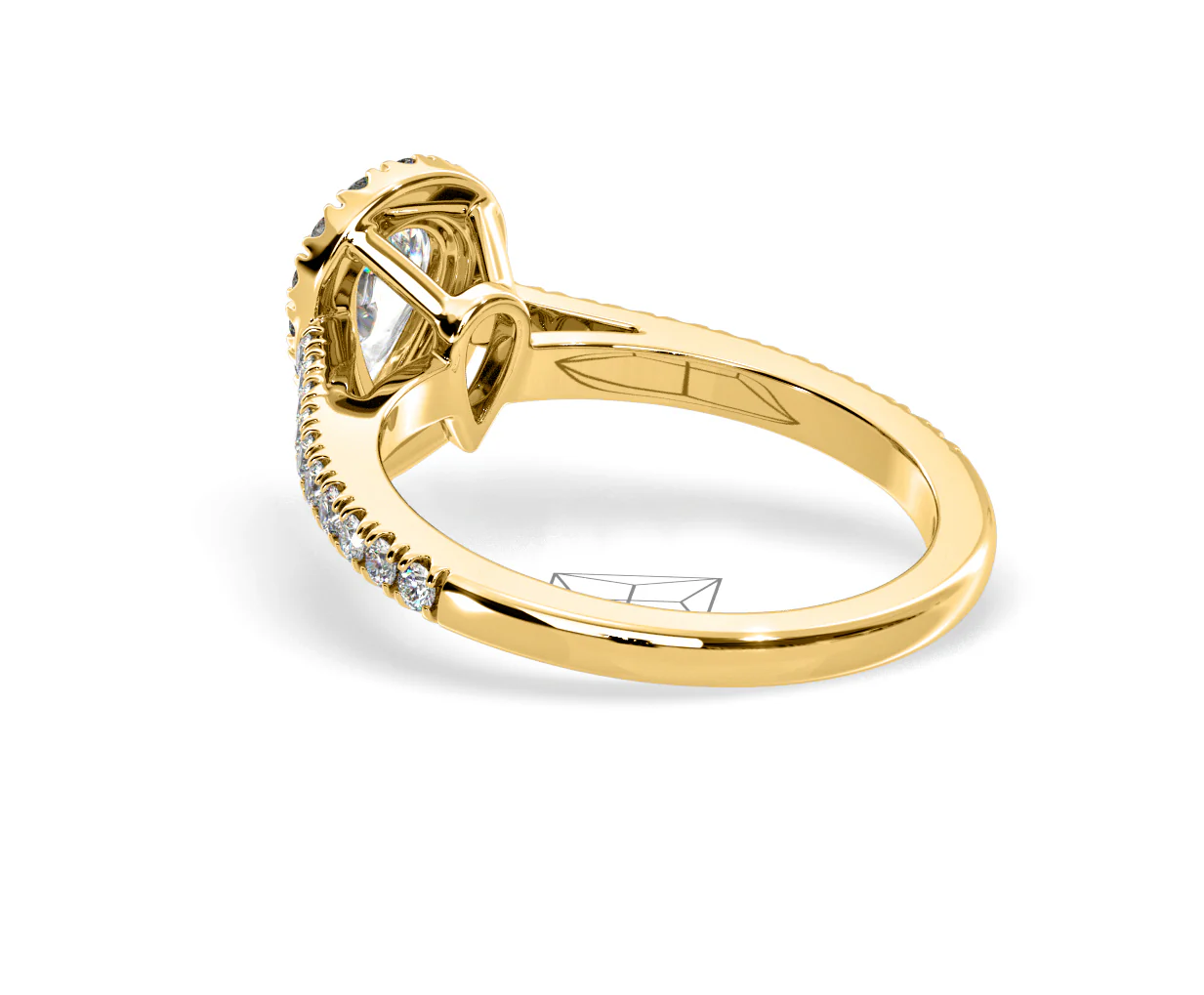 Diana Diamond Pear Halo Engagement Ring in 18K Gold 1ct G/VS2 - Image 119