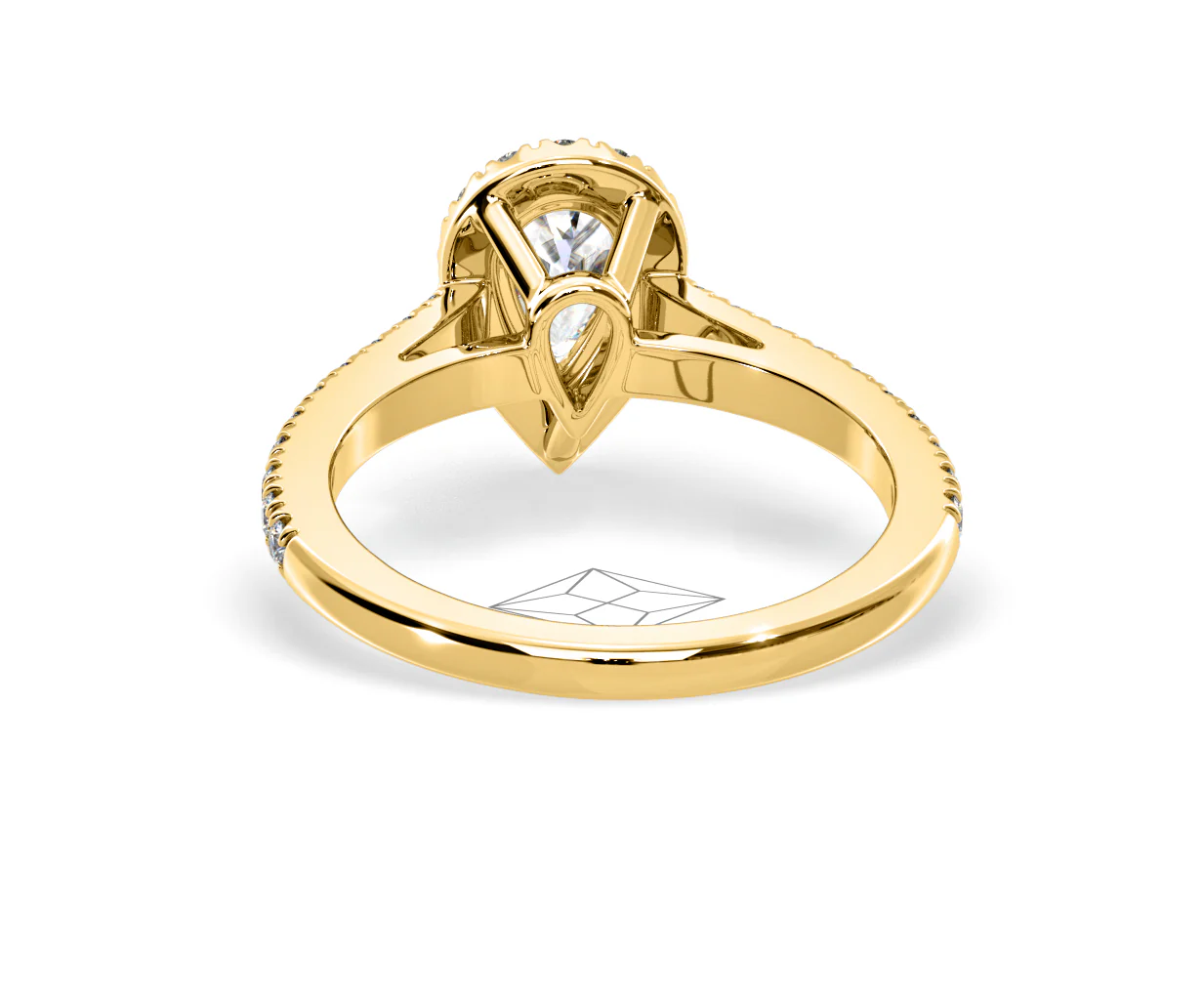 Diana Diamond Pear Halo Engagement Ring in 18K Gold 1ct G/VS2 - Image 126