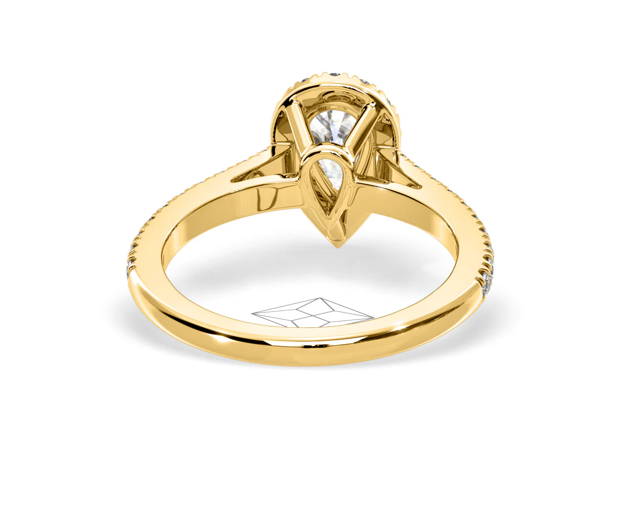 Diana Diamond Pear Halo Engagement Ring in 18K Gold 1ct G/VS2 - Image 129