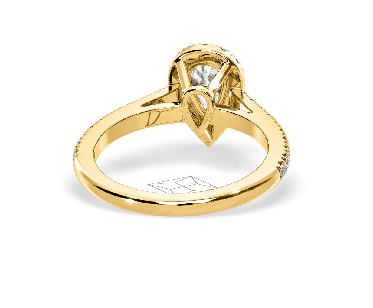 Diana Diamond Pear Halo Engagement Ring in 18K Gold 1ct G/VS2 - Image 130