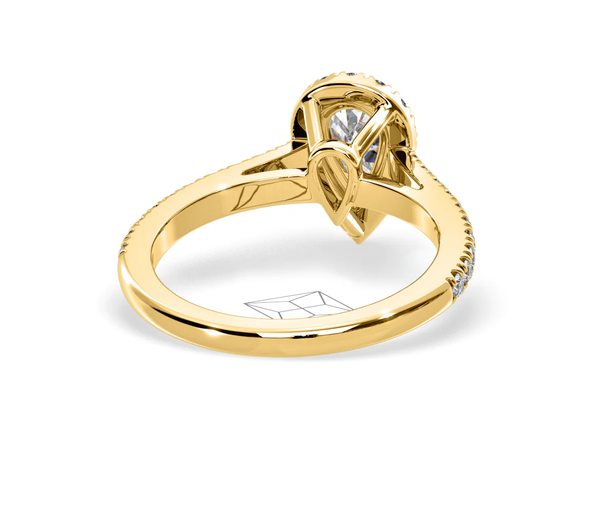 Diana Diamond Pear Halo Engagement Ring in 18K Gold 1ct G/VS2 - Image 131