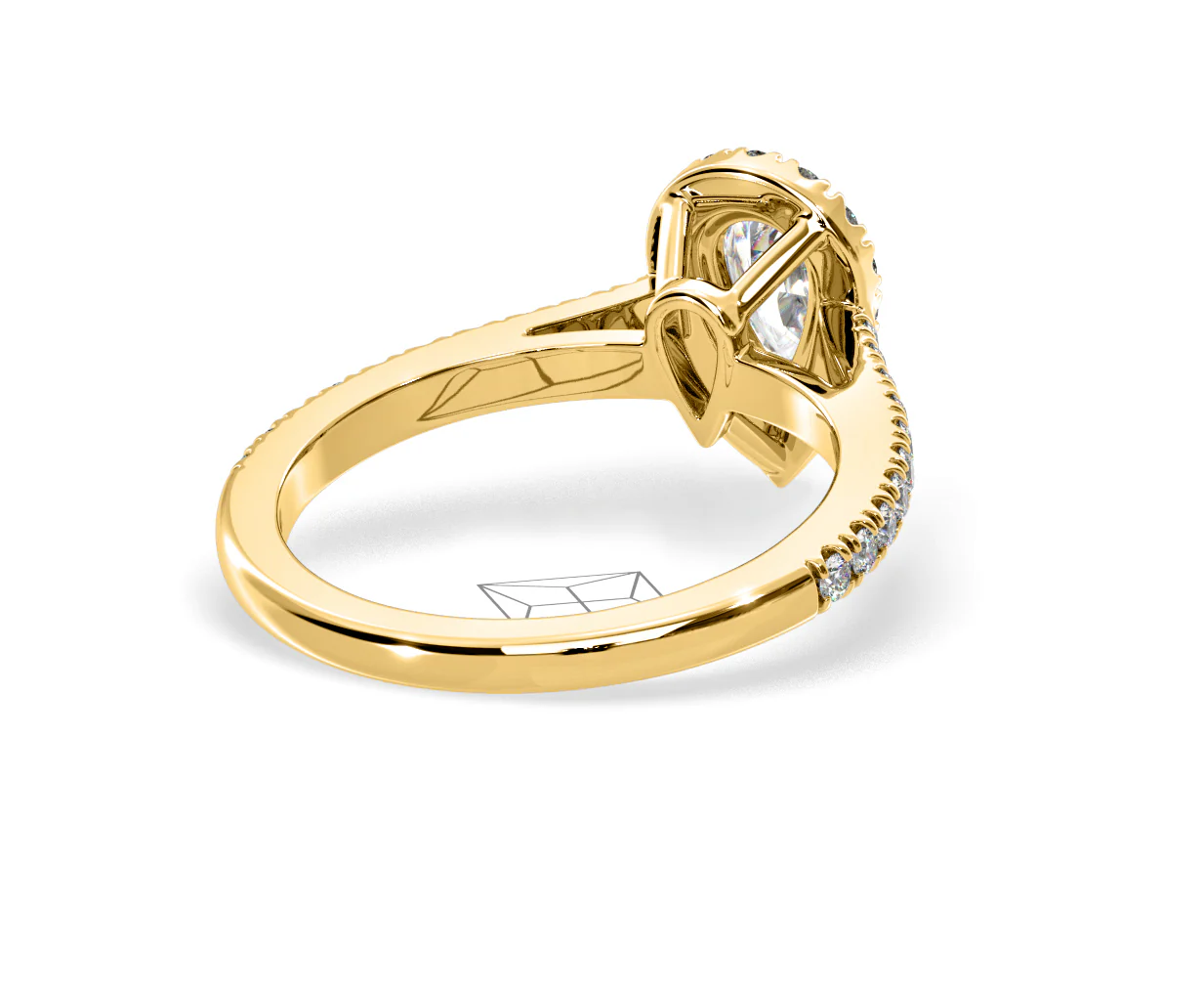 Diana Diamond Pear Halo Engagement Ring in 18K Gold 1ct G/VS2 - Image 134