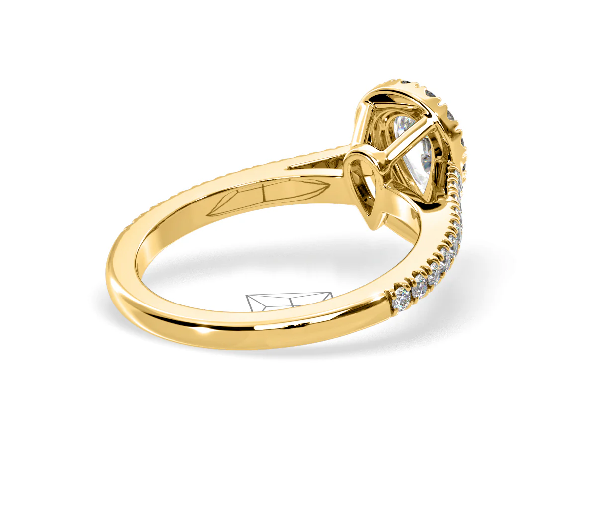 Diana Diamond Pear Halo Engagement Ring in 18K Gold 1ct G/VS2 - Image 136
