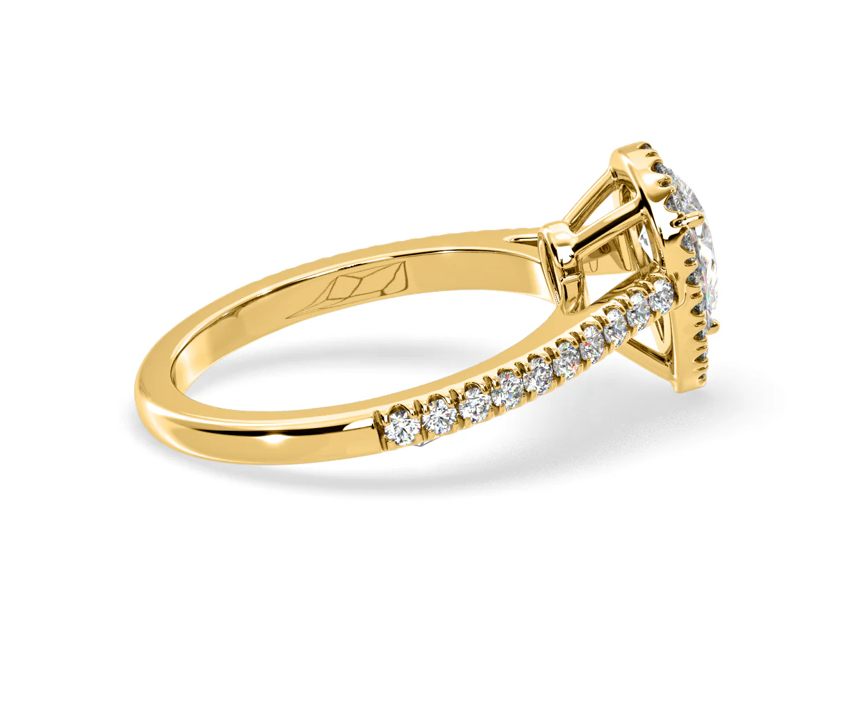 Diana Diamond Pear Halo Engagement Ring in 18K Gold 1ct G/VS2 - Image 144