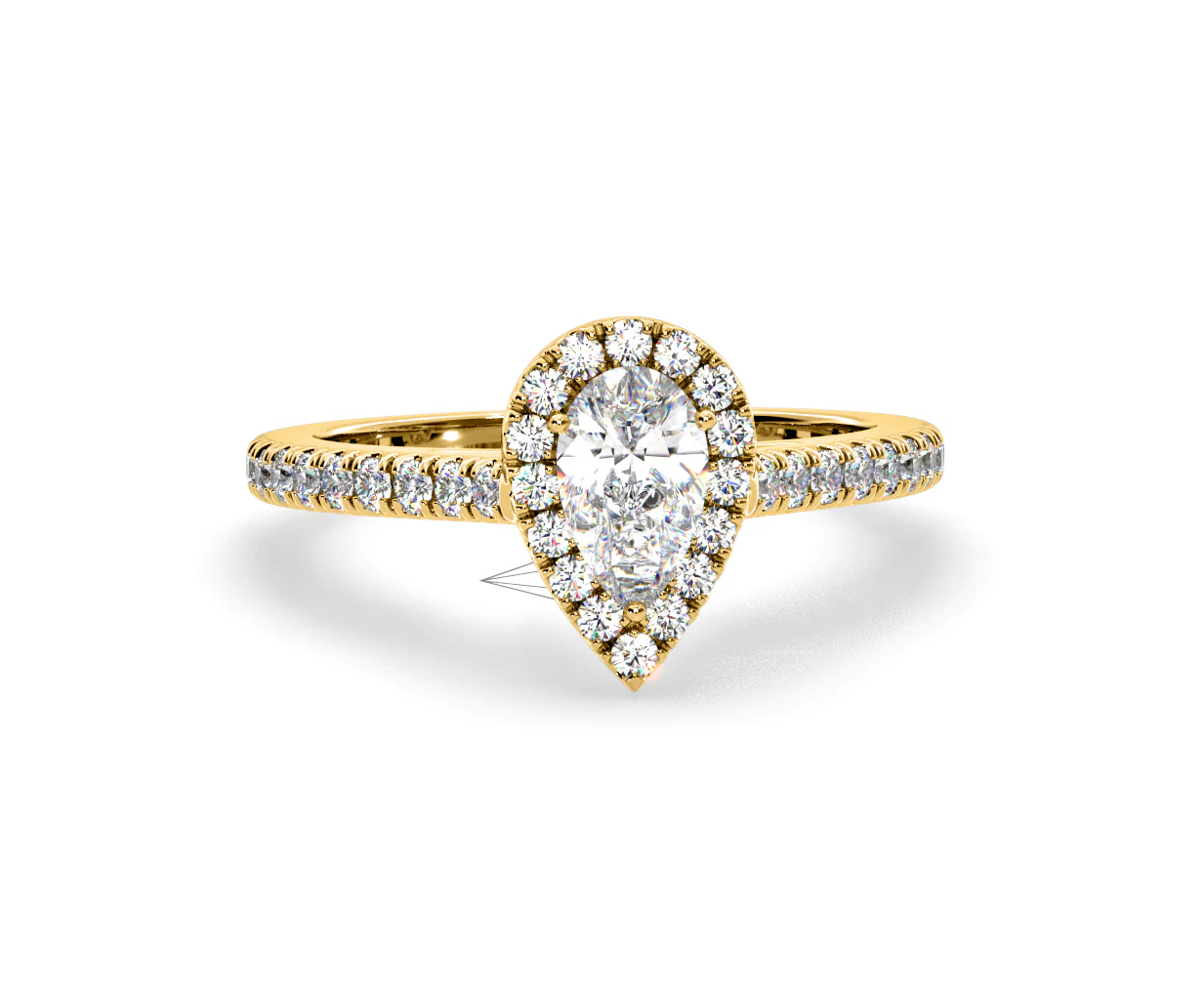 Diana Diamond Pear Halo Engagement Ring in 18K Gold 1ct G/VS2 - Image 166