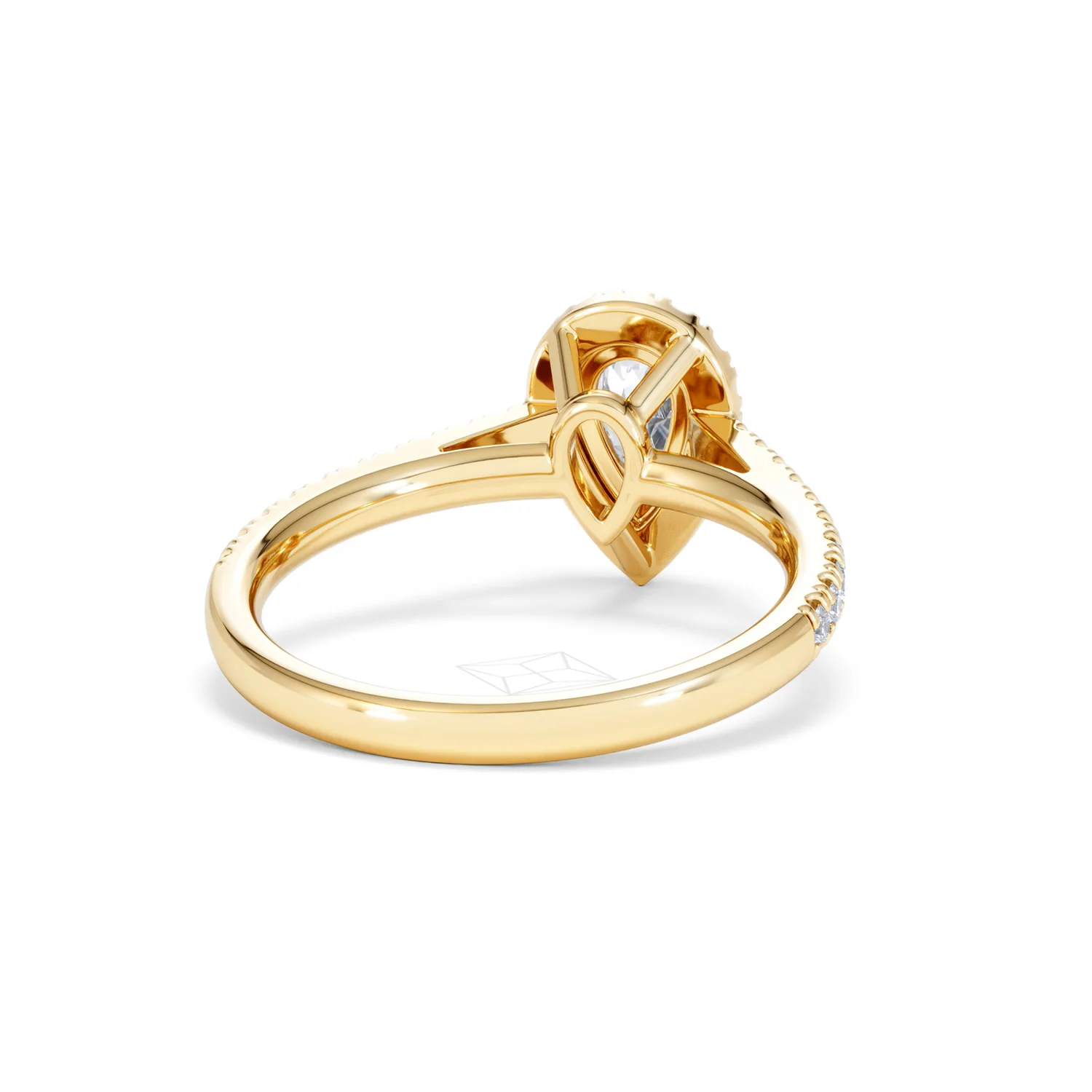 Diana Diamond Pear Halo Engagement Ring in 18K Gold 1ct G/VS2 - Image 44