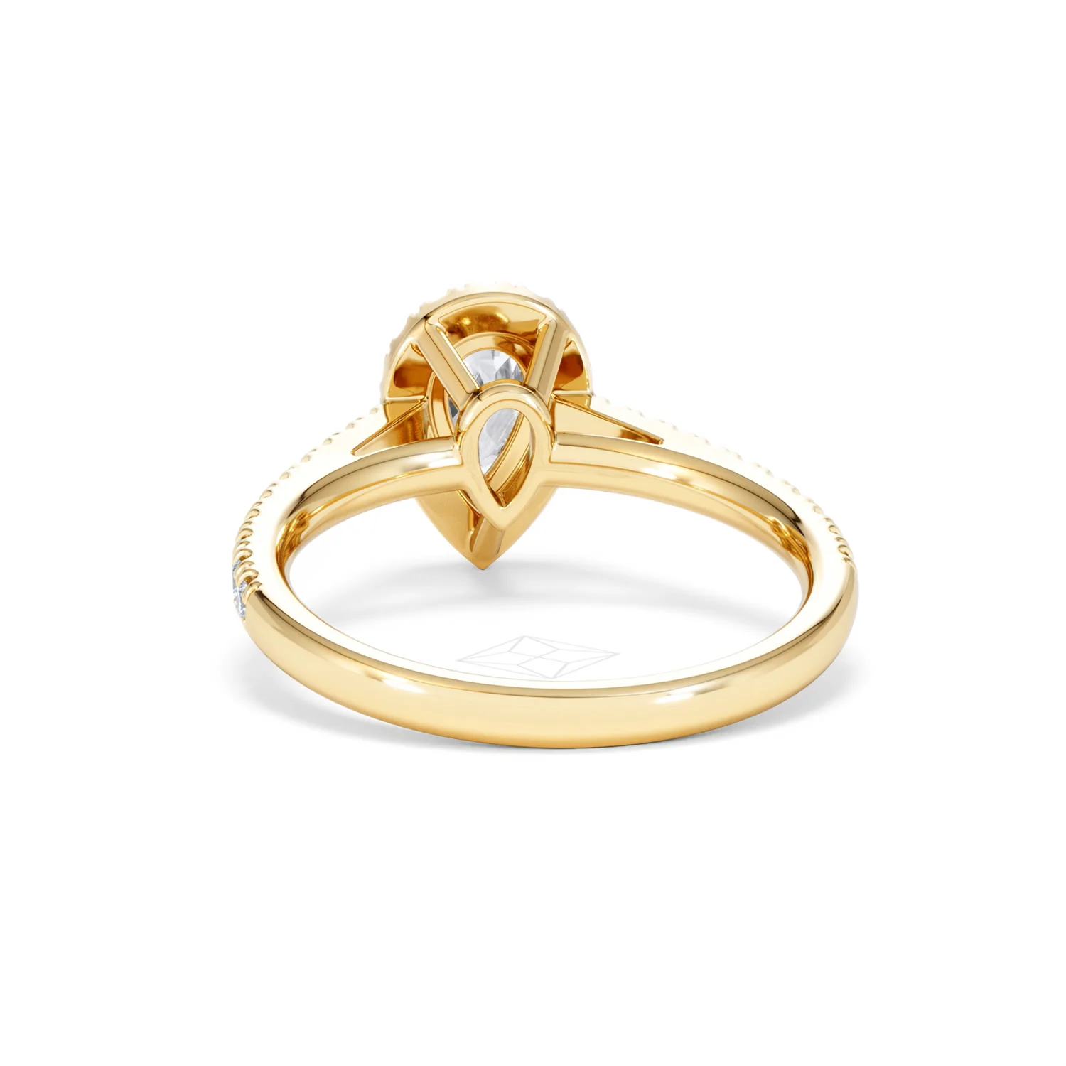 Diana Diamond Pear Halo Engagement Ring in 18K Gold 1ct G/VS2 - Image 50