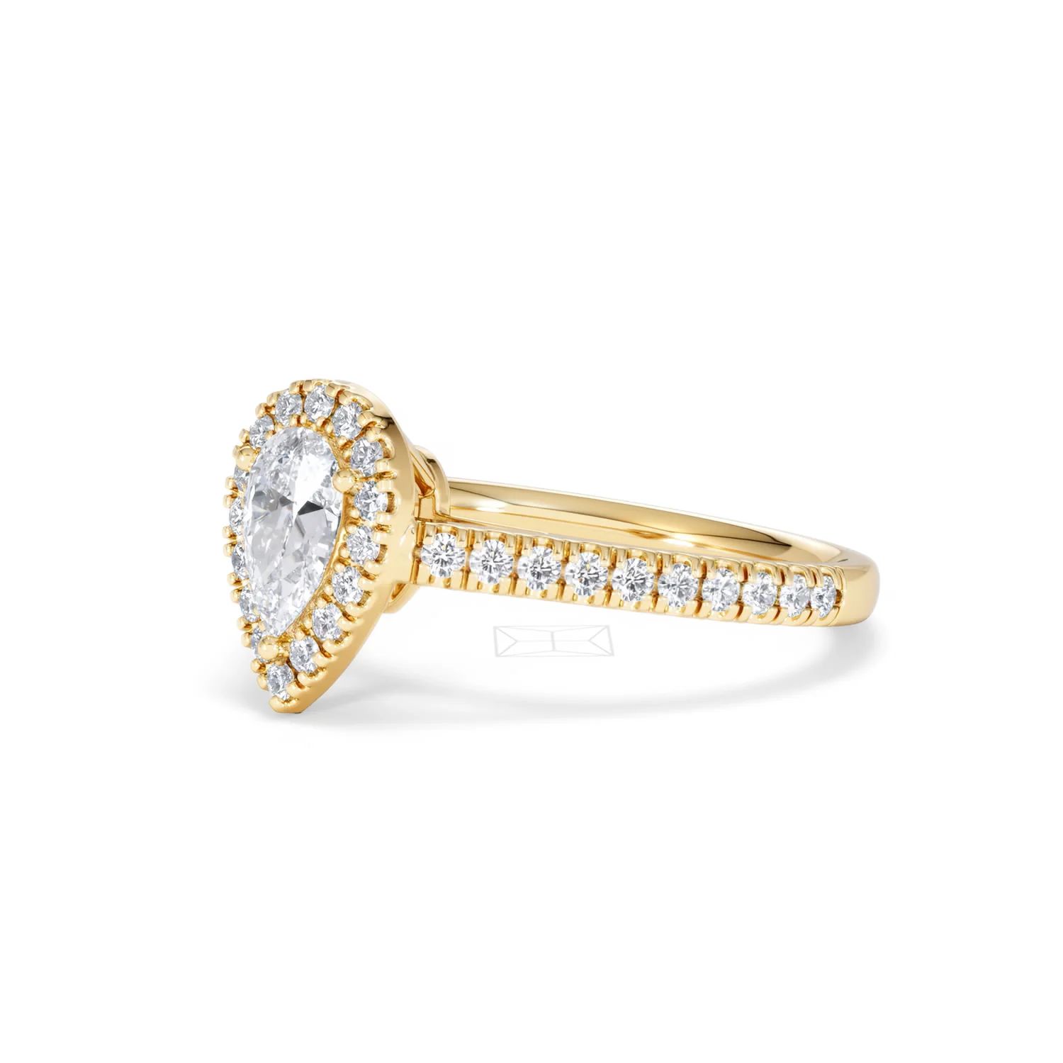 Diana Diamond Pear Halo Engagement Ring in 18K Gold 1ct G/VS2 - Image 78