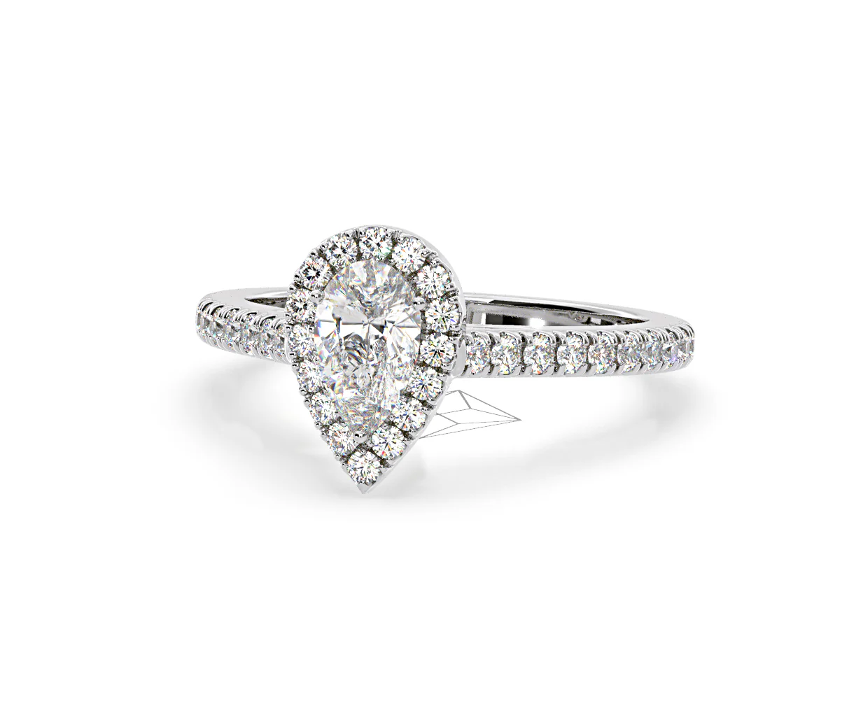 Diana GIA Diamond Pear Halo Engagement Ring Platinum 1.35ct G/SI1 - Image 11