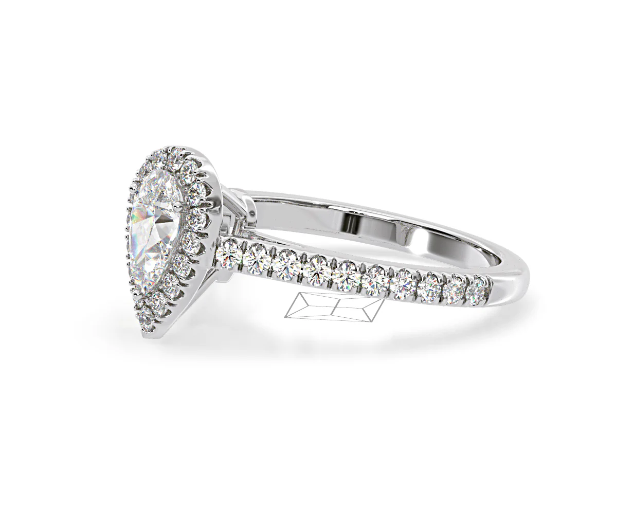 Diana GIA Diamond Pear Halo Engagement Ring Platinum 1.35ct G/SI1 - Image 20