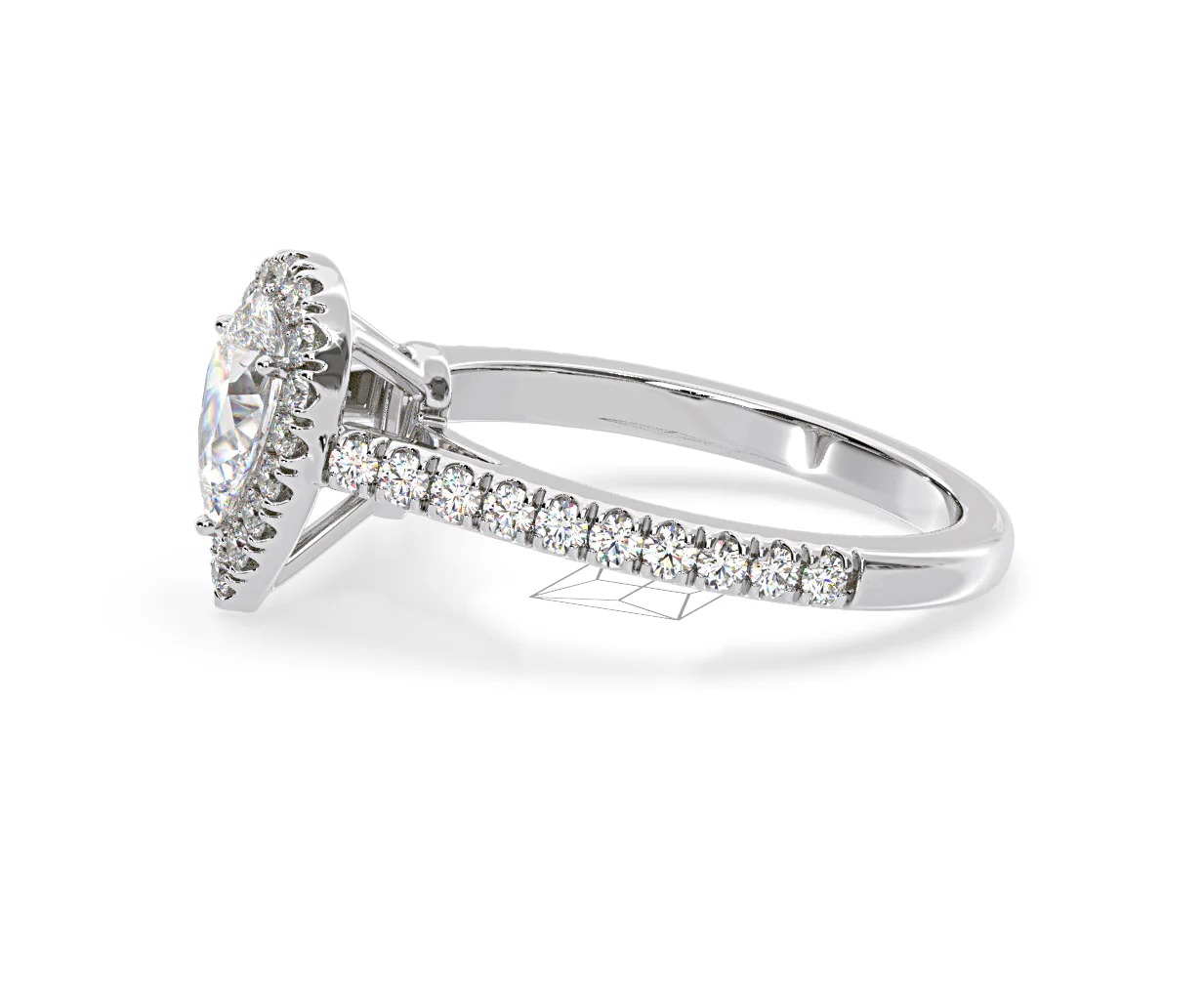 Diana GIA Diamond Pear Halo Engagement Ring Platinum 1.35ct G/SI1 - Image 24