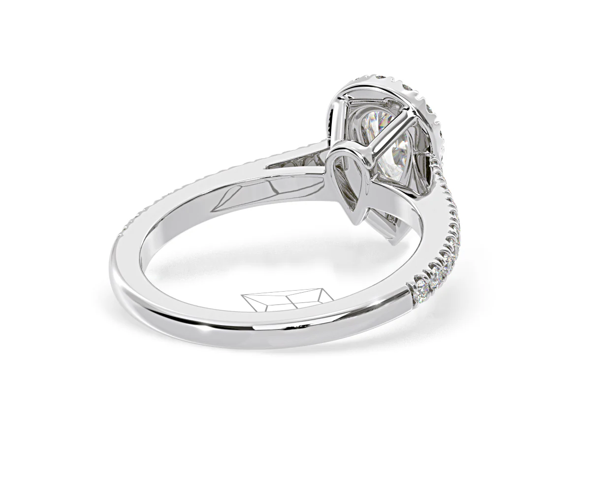 Diana GIA Diamond Pear Halo Engagement Ring Platinum 1.35ct G/SI1 - Image 54