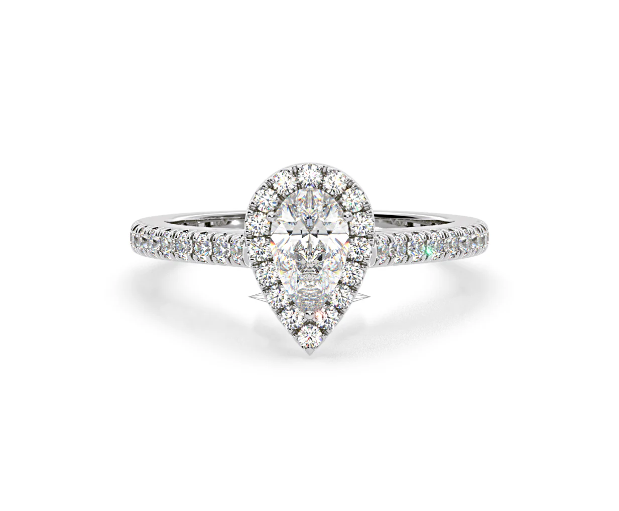 Diana GIA Diamond Pear Halo Engagement Ring Platinum 1.35ct G/SI1 - Image 87