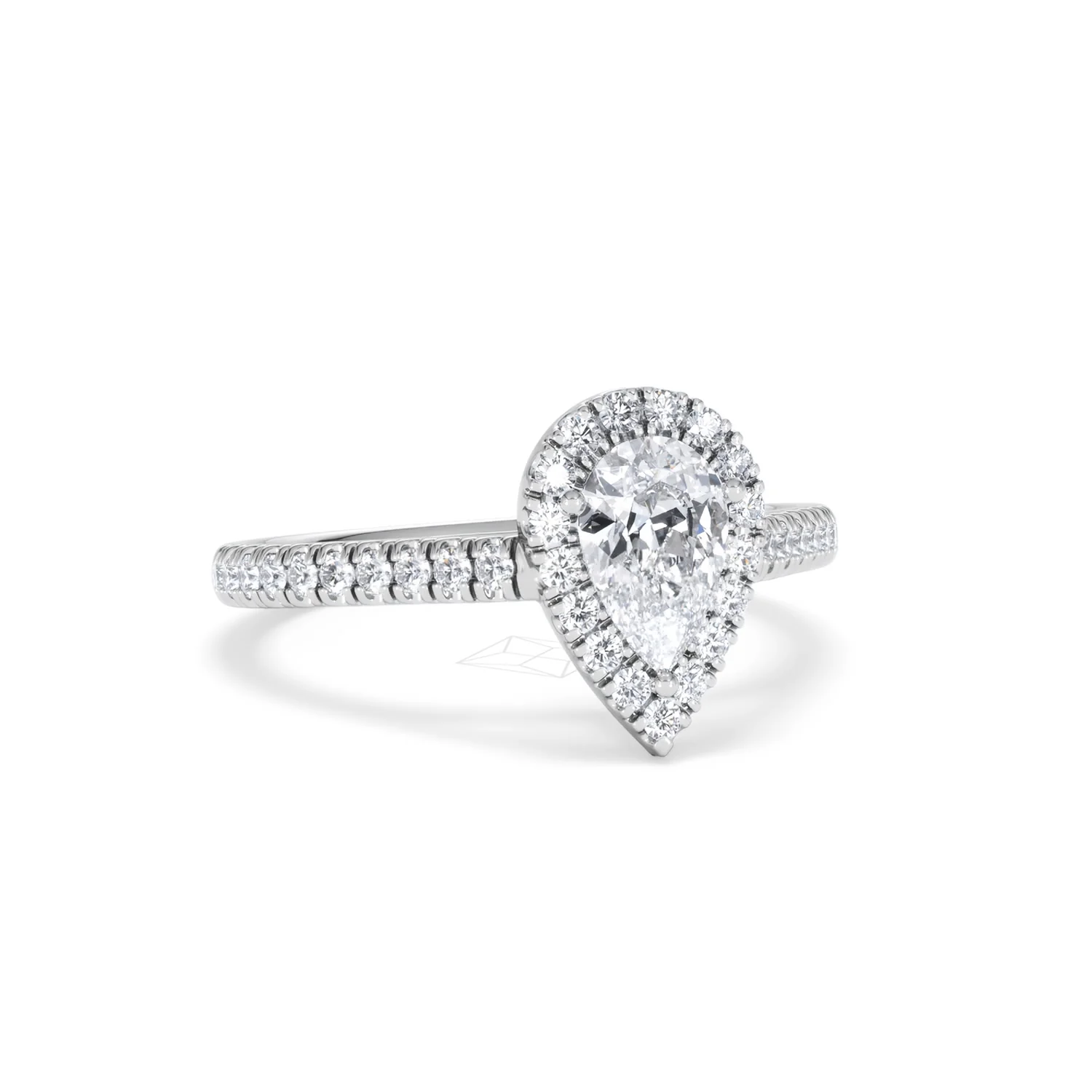 Diana GIA Diamond Pear Halo Engagement Ring Platinum 1.35ct G/SI2 - Image 14