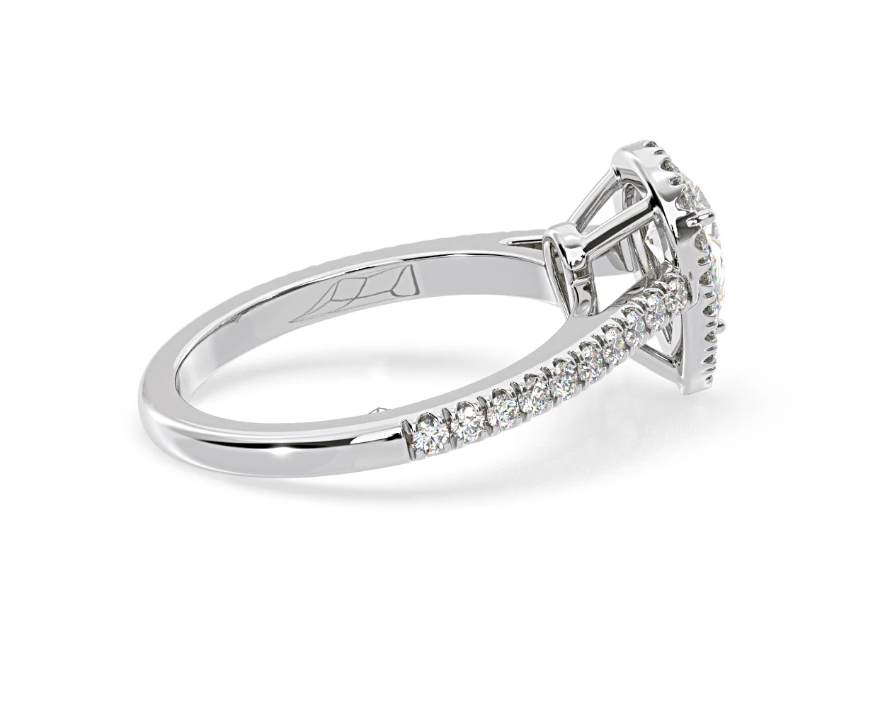 Diana GIA Diamond Pear Halo Engagement Ring Platinum 1.35ct G/SI2 - Image 145