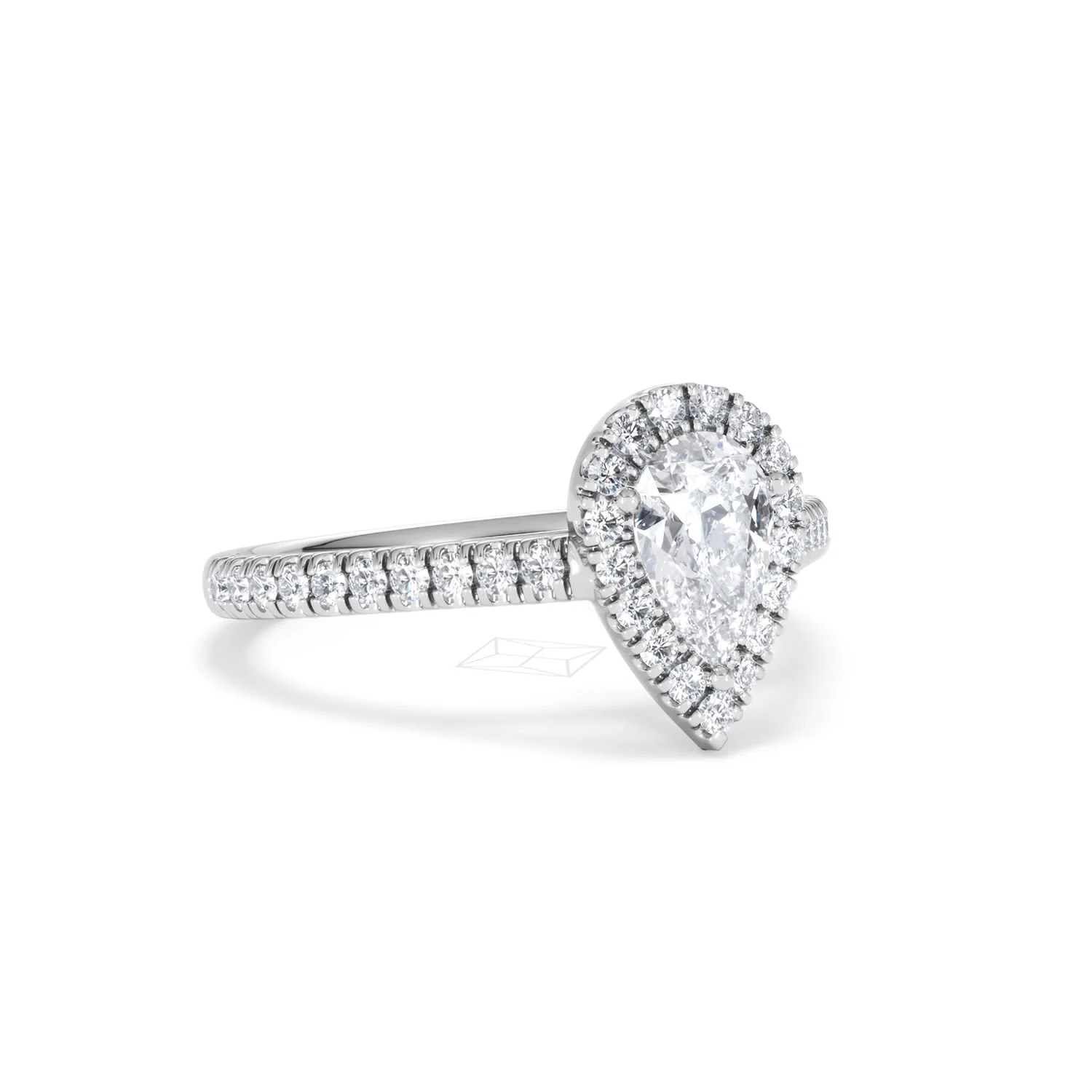 Diana GIA Diamond Pear Halo Engagement Ring Platinum 1.35ct G/SI2 - Image 16