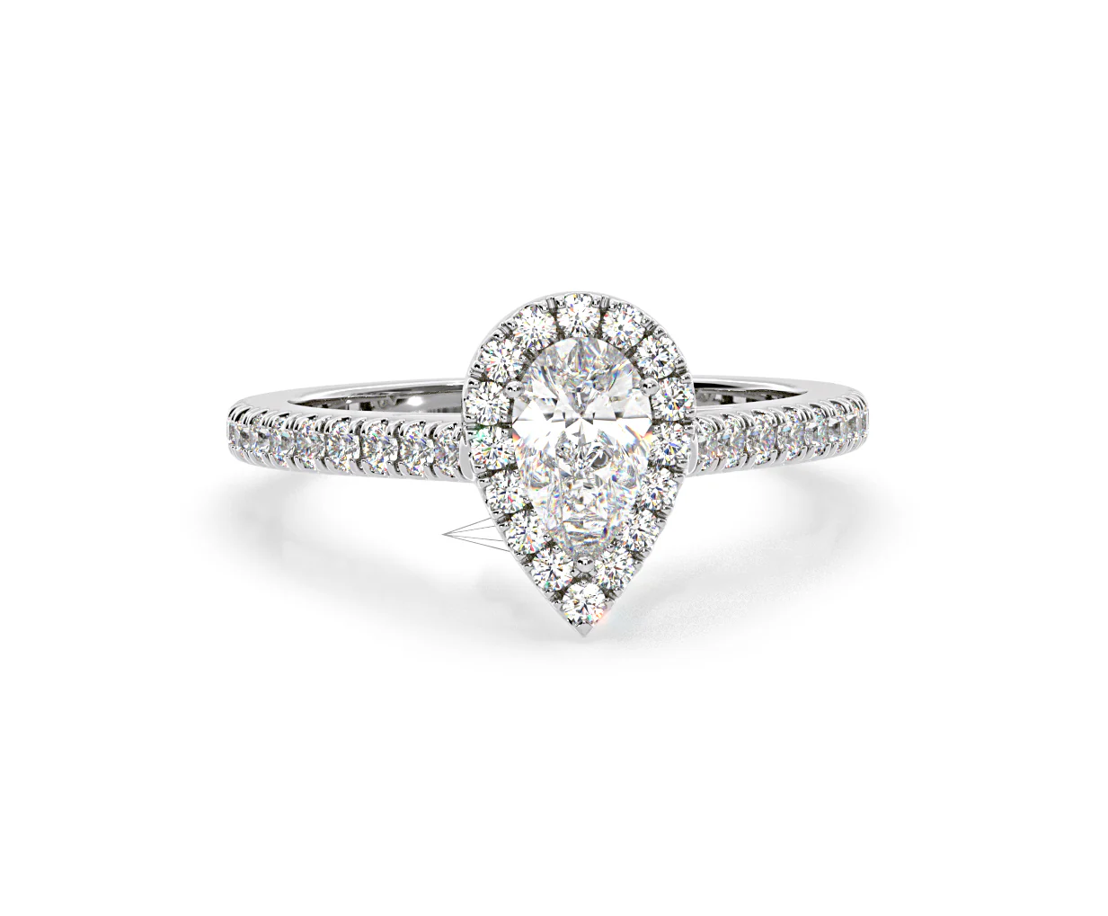 Diana GIA Diamond Pear Halo Engagement Ring Platinum 1.35ct G/SI2 - Image 168