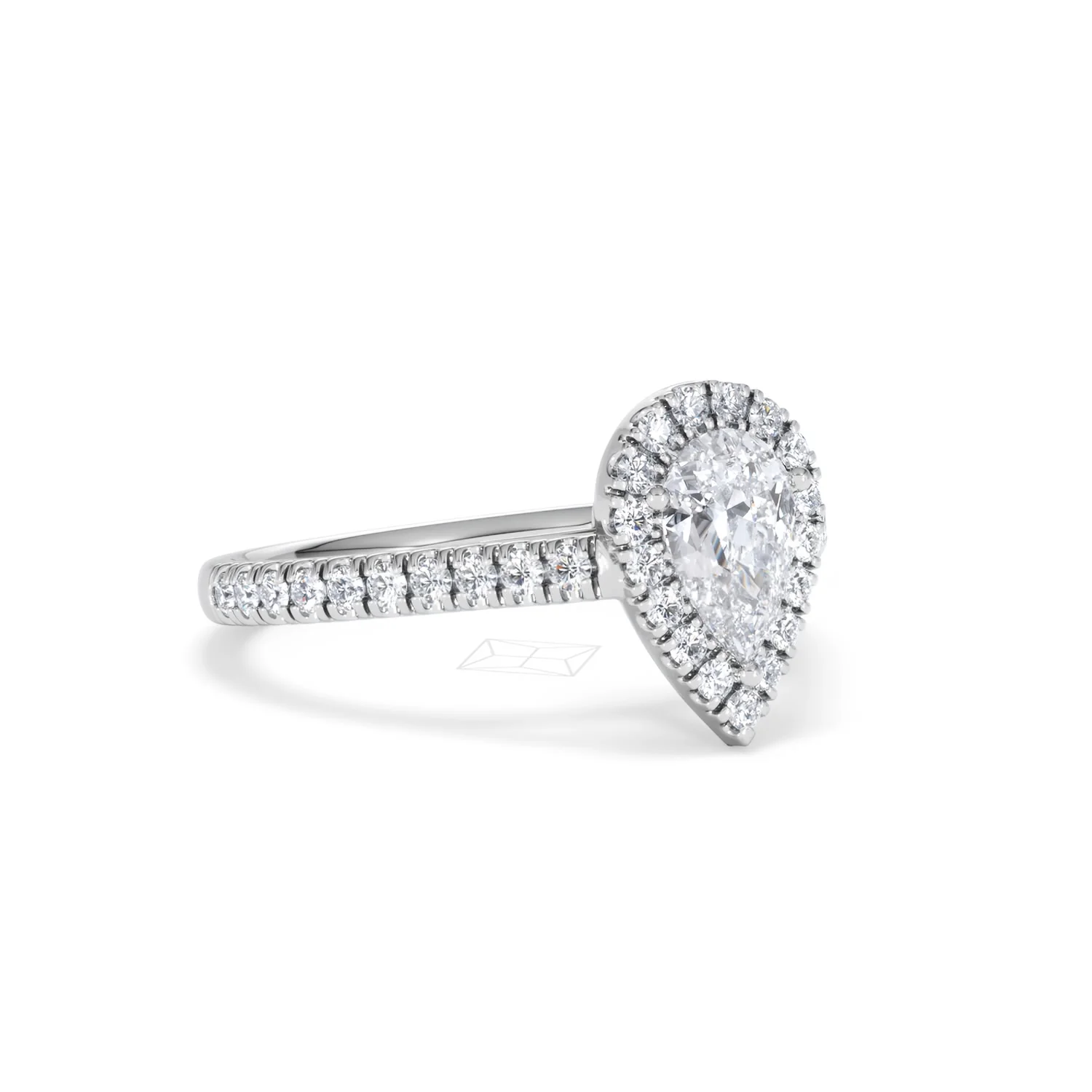Diana GIA Diamond Pear Halo Engagement Ring Platinum 1.35ct G/SI2 - Image 17