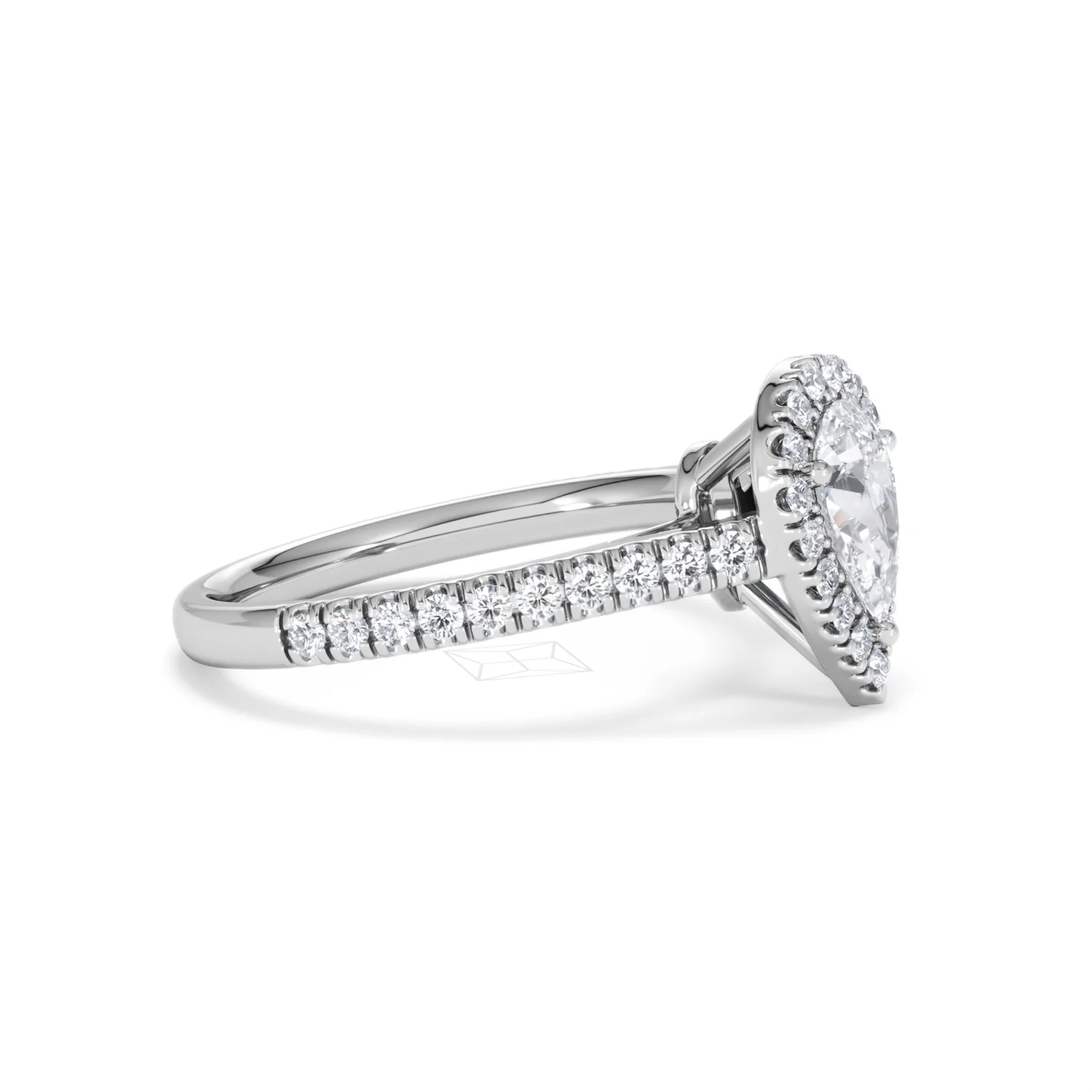 Diana GIA Diamond Pear Halo Engagement Ring Platinum 1.35ct G/SI2 - Image 24