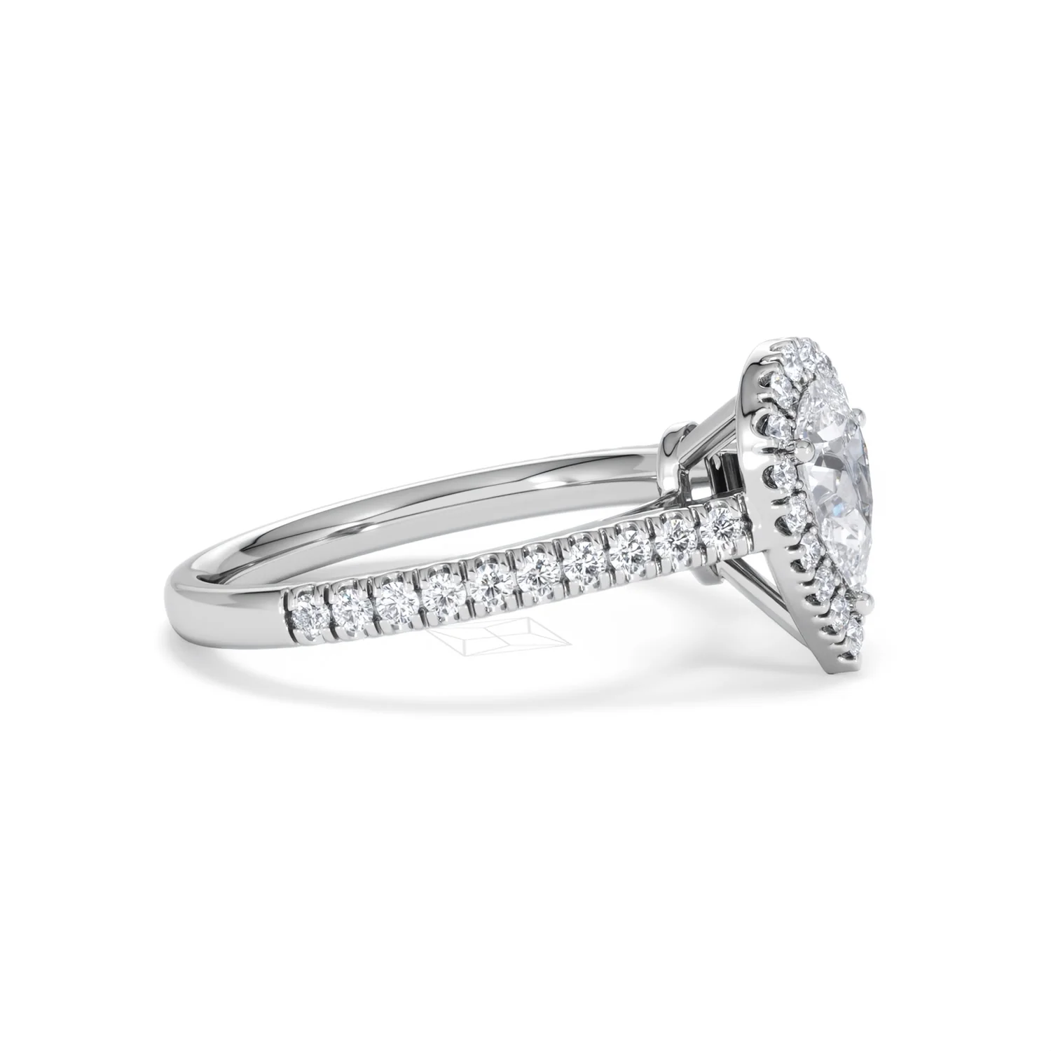 Diana GIA Diamond Pear Halo Engagement Ring Platinum 1.35ct G/SI2 - Image 25