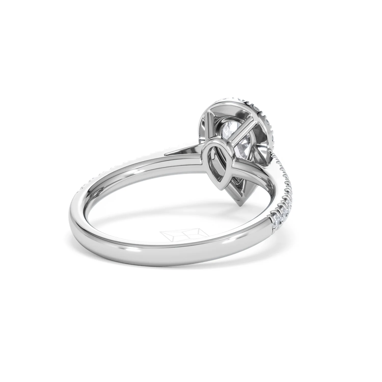Diana GIA Diamond Pear Halo Engagement Ring Platinum 1.35ct G/SI2 - Image 44