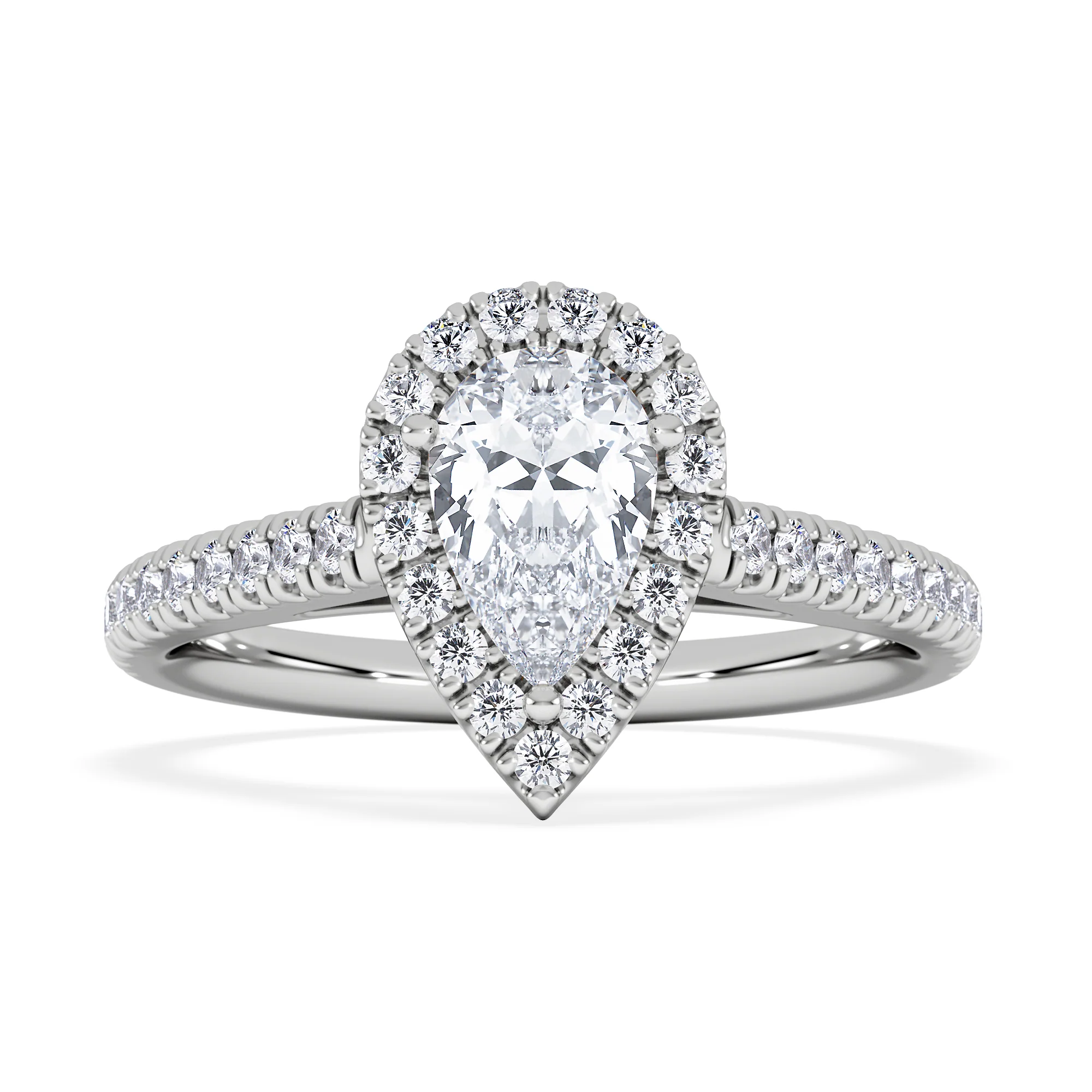 Diana GIA Diamond Pear Halo Engagement Ring Platinum 1.35ct G/SI2 - Image 6